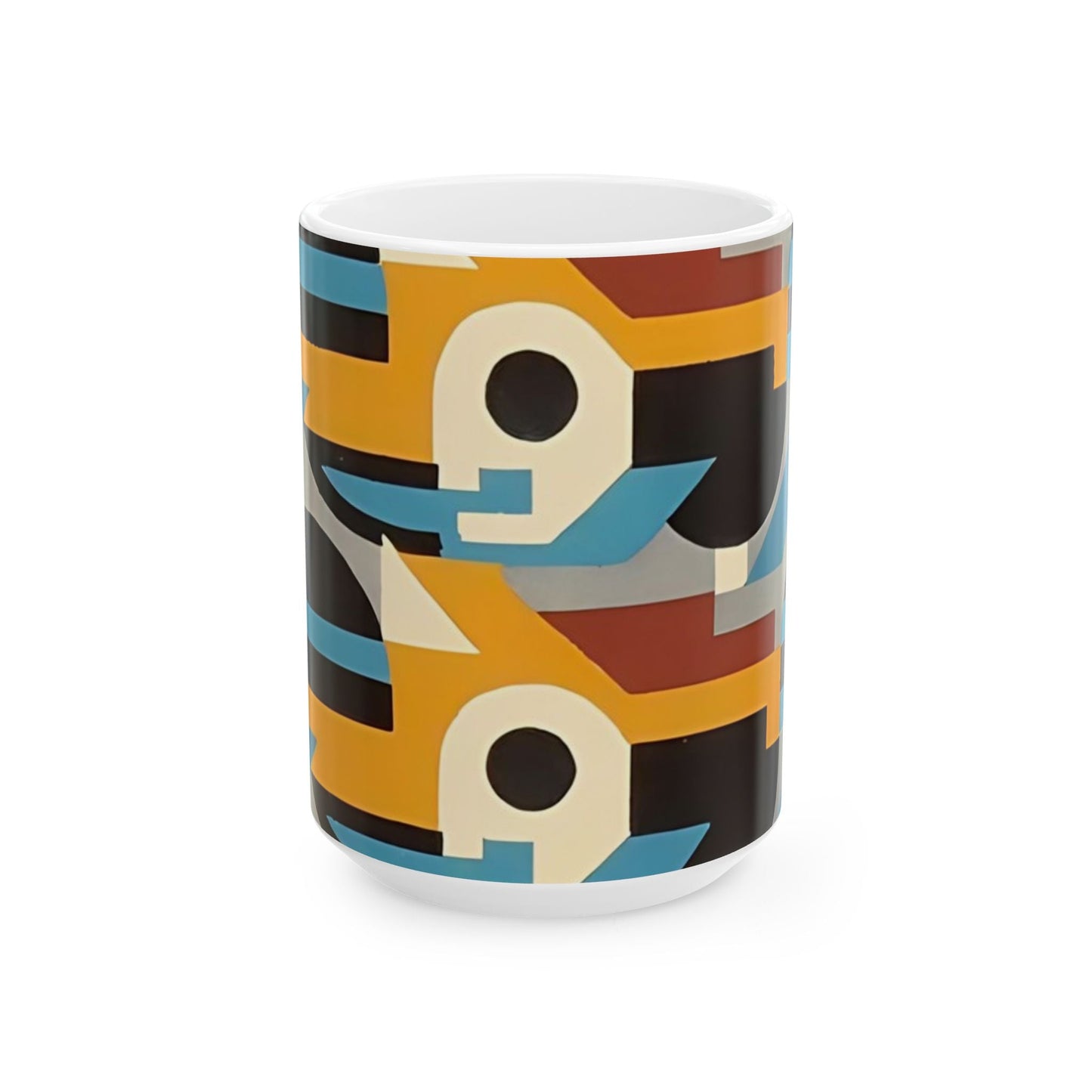 Dopamine Deco Coffee Mug | Abstract Art Deco Colorful Neutrals Ceramic Mug (11oz, 15oz) - POP DECO