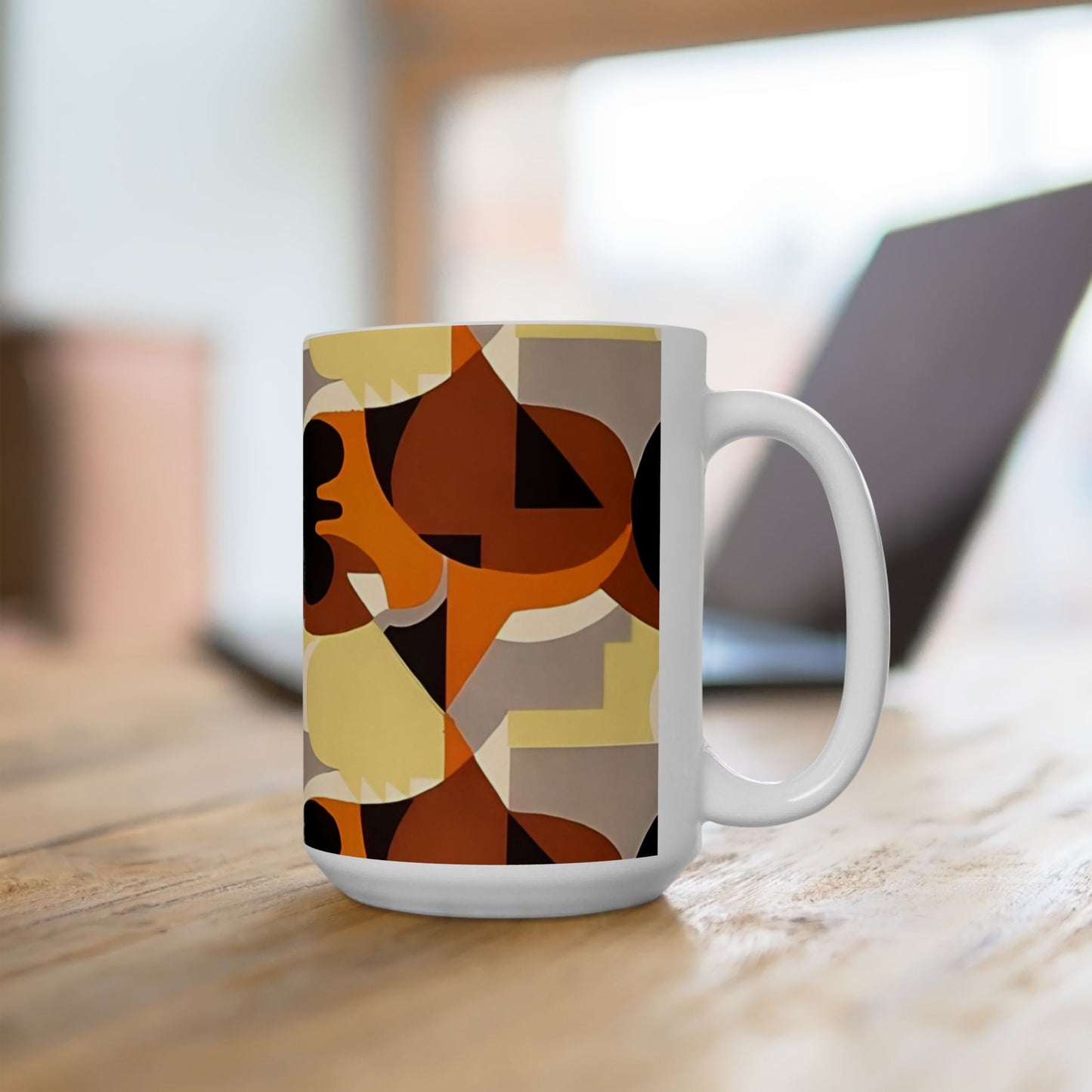 Dopamine Deco Coffee Mug | Abstract Art Deco Colorful Neutrals Ceramic Mug (11oz, 15oz) - POP DECO