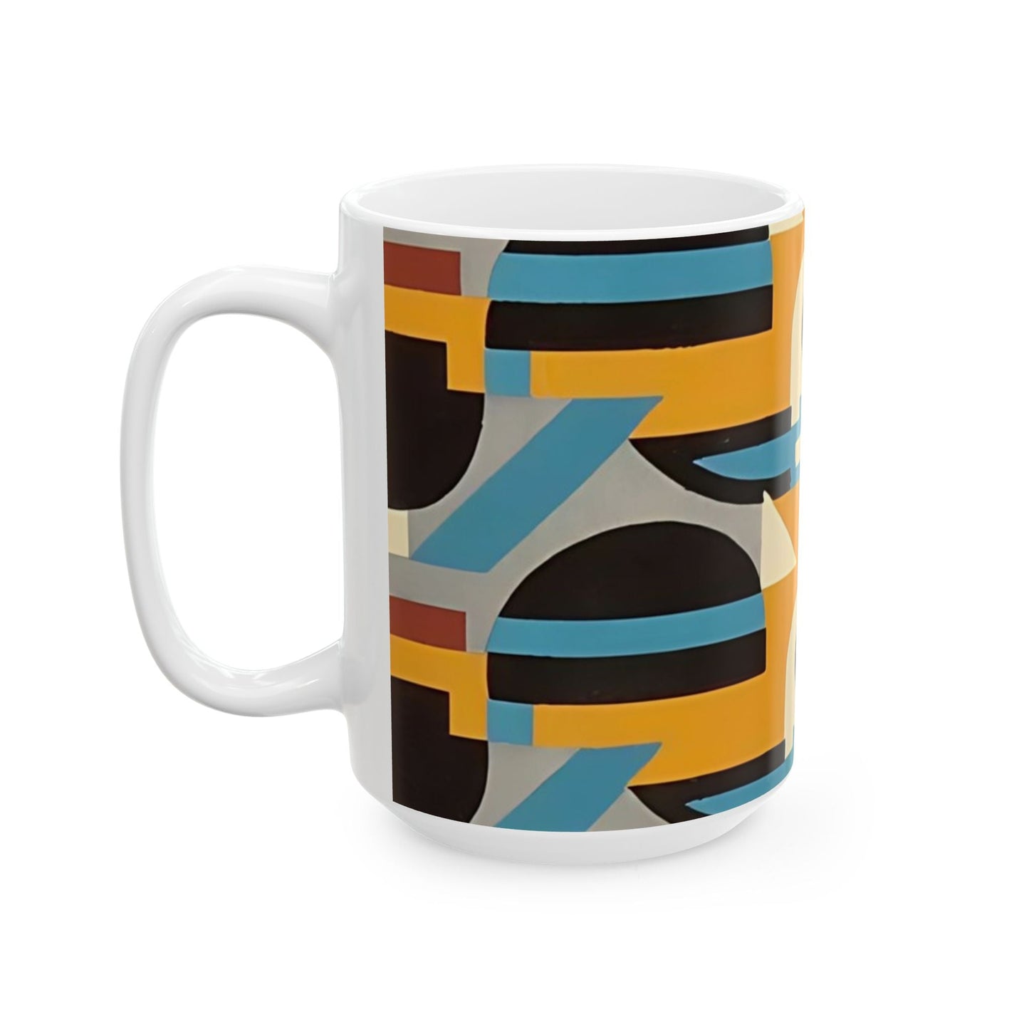 Dopamine Deco Coffee Mug | Abstract Art Deco Colorful Neutrals Ceramic Mug (11oz, 15oz) - POP DECO