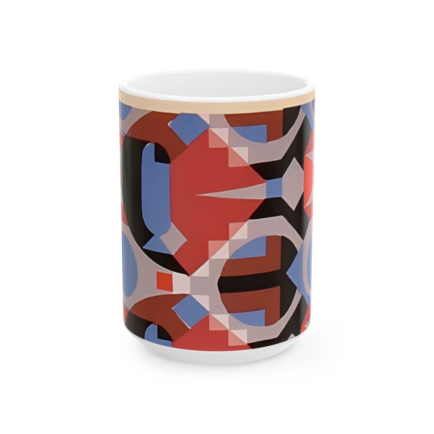 Dopamine Deco Coffee Mug | Abstract Art Deco Colorful Neutrals Ceramic Mug (11oz, 15oz) - POP DECO