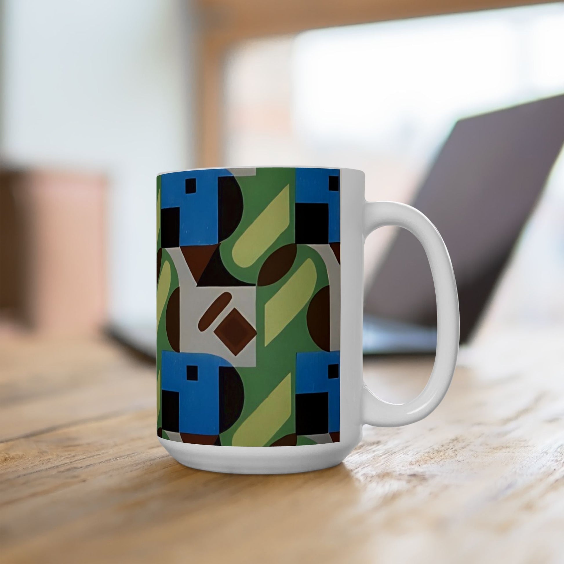 Dopamine Deco Coffee Mug | Abstract Art Deco Colorful Neutrals Ceramic Mug (11oz, 15oz) - POP DECO