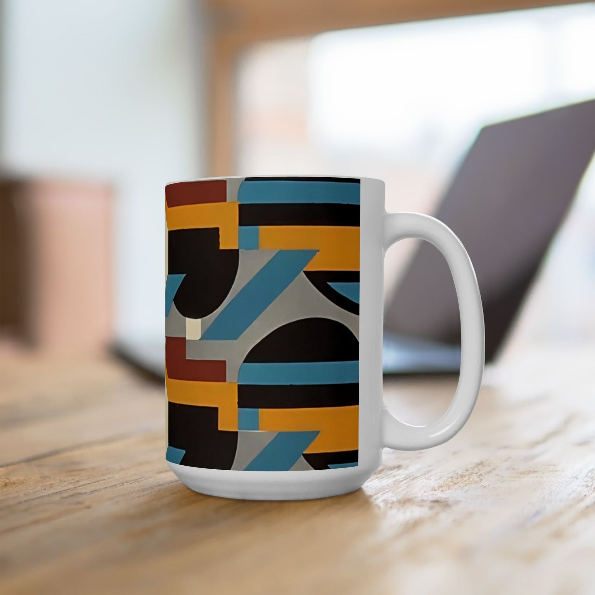 Dopamine Deco Coffee Mug | Abstract Art Deco Colorful Neutrals Ceramic Mug (11oz, 15oz) - POP DECO