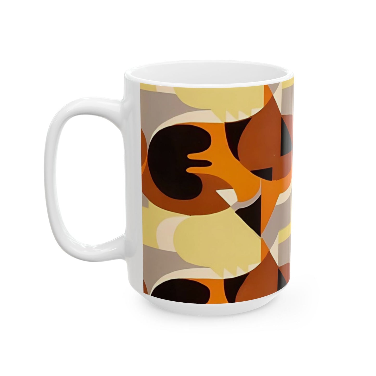 Dopamine Deco Coffee Mug | Abstract Art Deco Colorful Neutrals Ceramic Mug (11oz, 15oz) - POP DECO