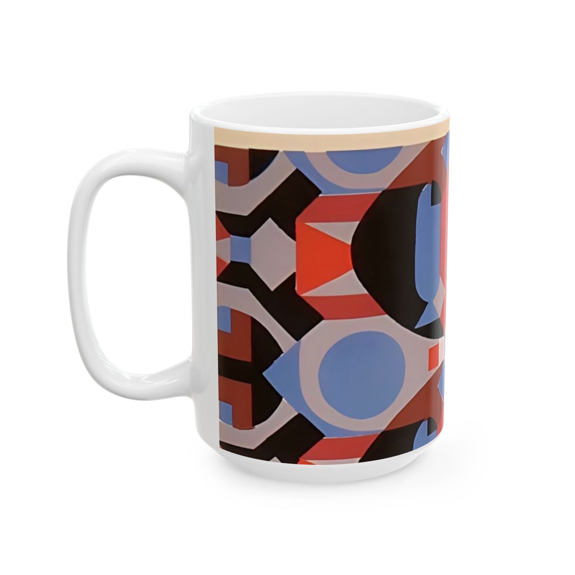 Dopamine Deco Coffee Mug | Abstract Art Deco Colorful Neutrals Ceramic Mug (11oz, 15oz) - POP DECO