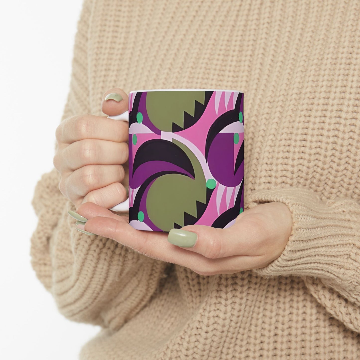 Dopamine Deco Coffee Mug | Abstract Art Deco Colorful Neutrals Ceramic Mug (11oz, 15oz) - POP DECO