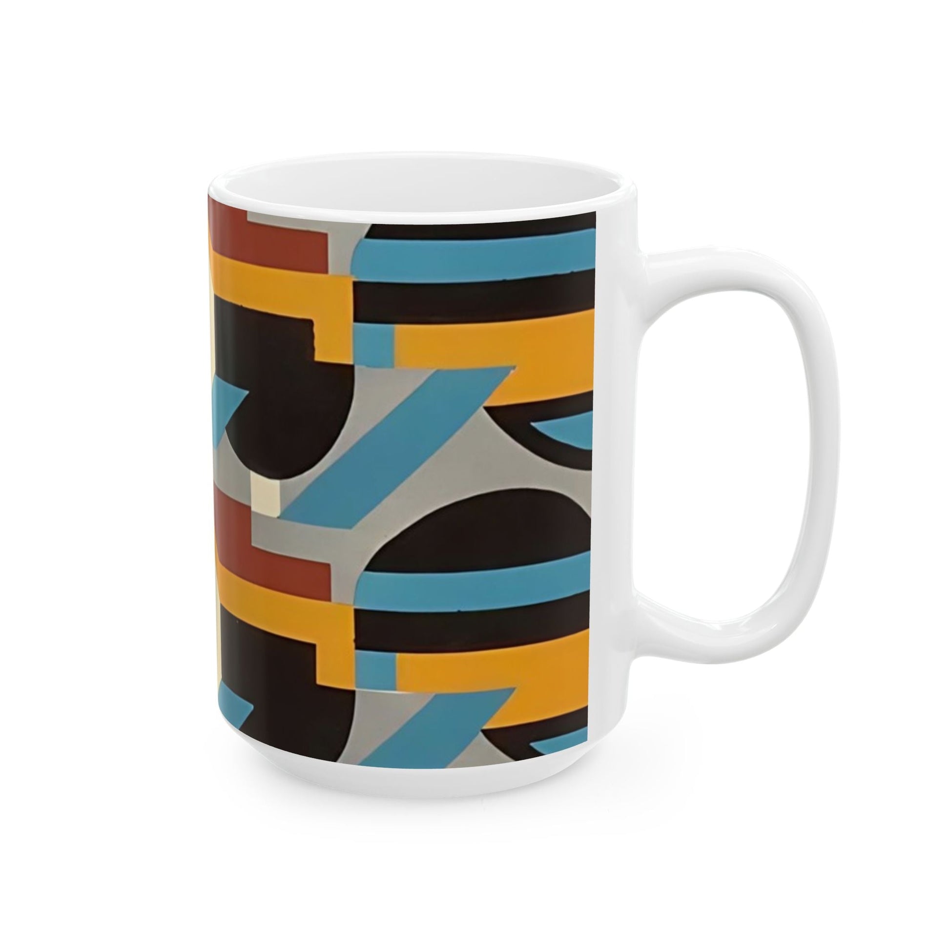 Dopamine Deco Coffee Mug | Abstract Art Deco Colorful Neutrals Ceramic Mug (11oz, 15oz) - POP DECO