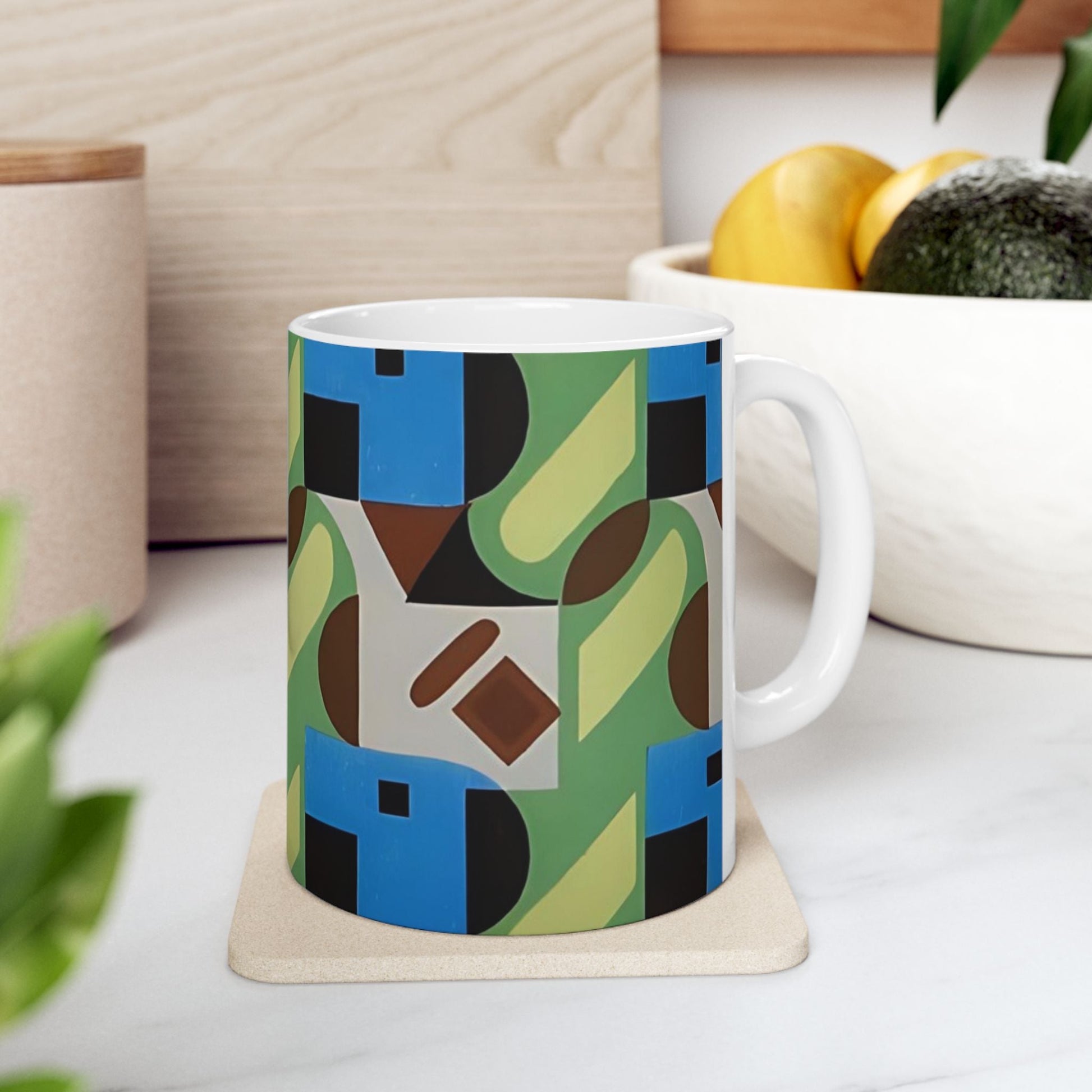 Dopamine Deco Coffee Mug | Abstract Art Deco Colorful Neutrals Ceramic Mug (11oz, 15oz) - POP DECO