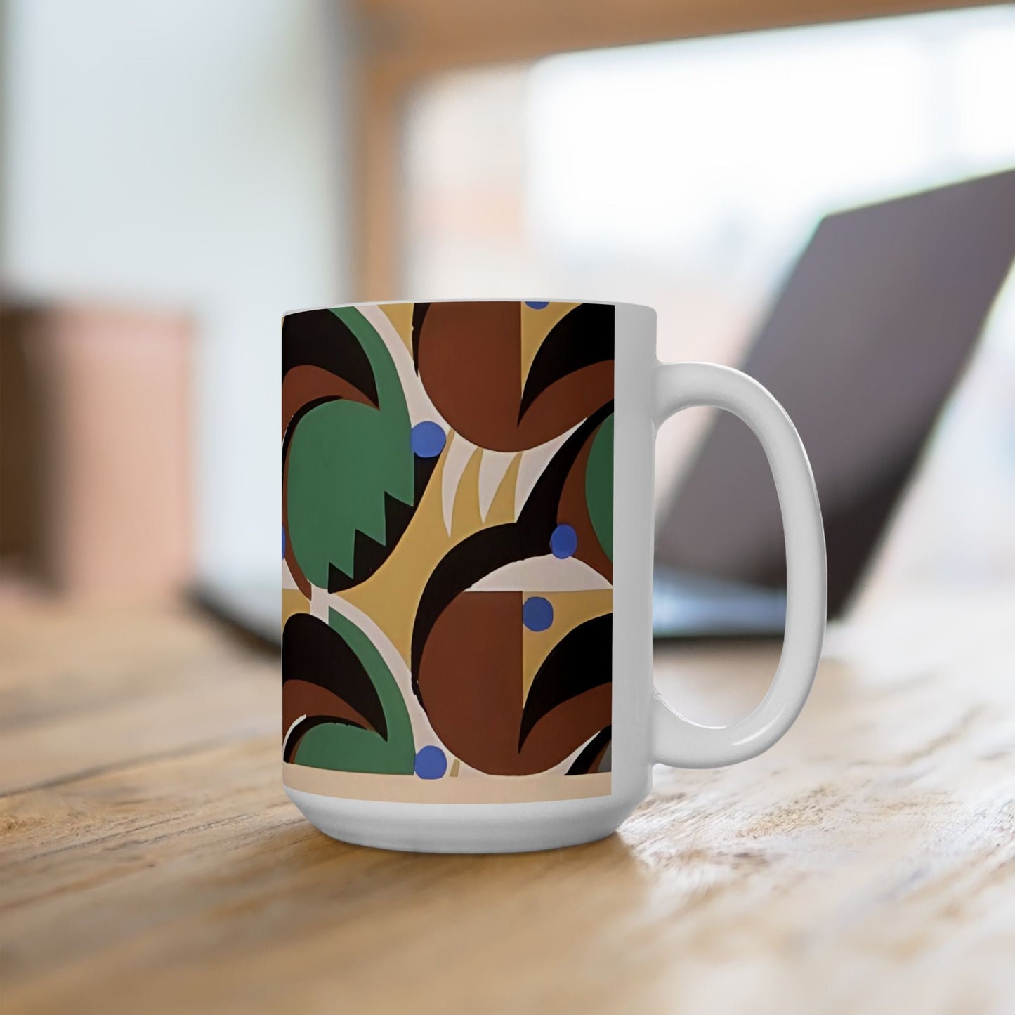 Dopamine Deco Coffee Mug | Abstract Art Deco Colorful Neutrals Ceramic Mug (11oz, 15oz) - POP DECO