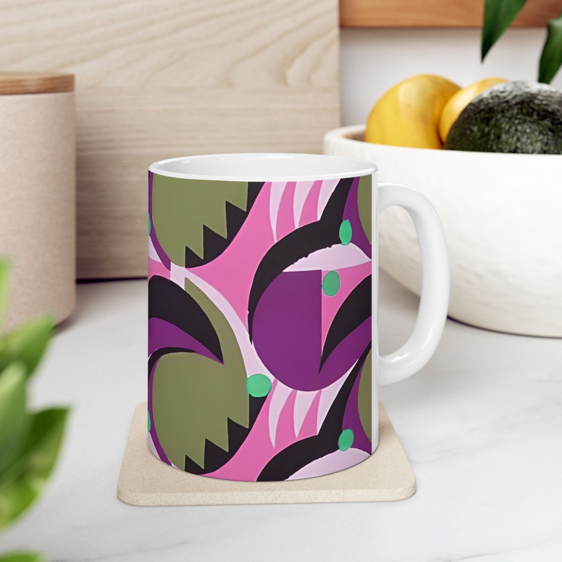 Dopamine Deco Coffee Mug | Abstract Art Deco Colorful Neutrals Ceramic Mug (11oz, 15oz) - POP DECO