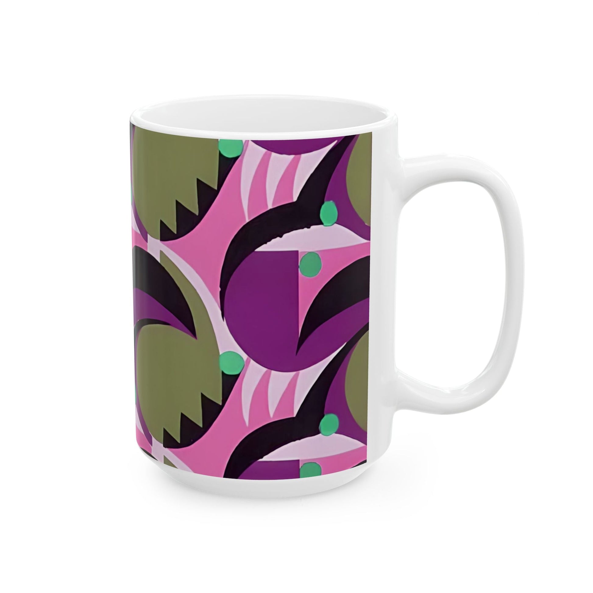 Dopamine Deco Coffee Mug | Abstract Art Deco Colorful Neutrals Ceramic Mug (11oz, 15oz) - POP DECO