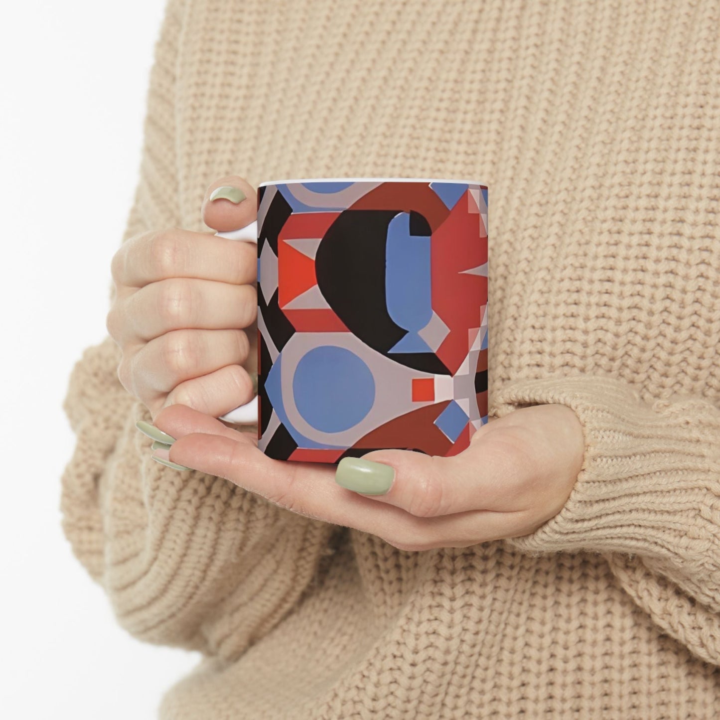 Dopamine Deco Coffee Mug | Abstract Art Deco Colorful Neutrals Ceramic Mug (11oz, 15oz) - POP DECO