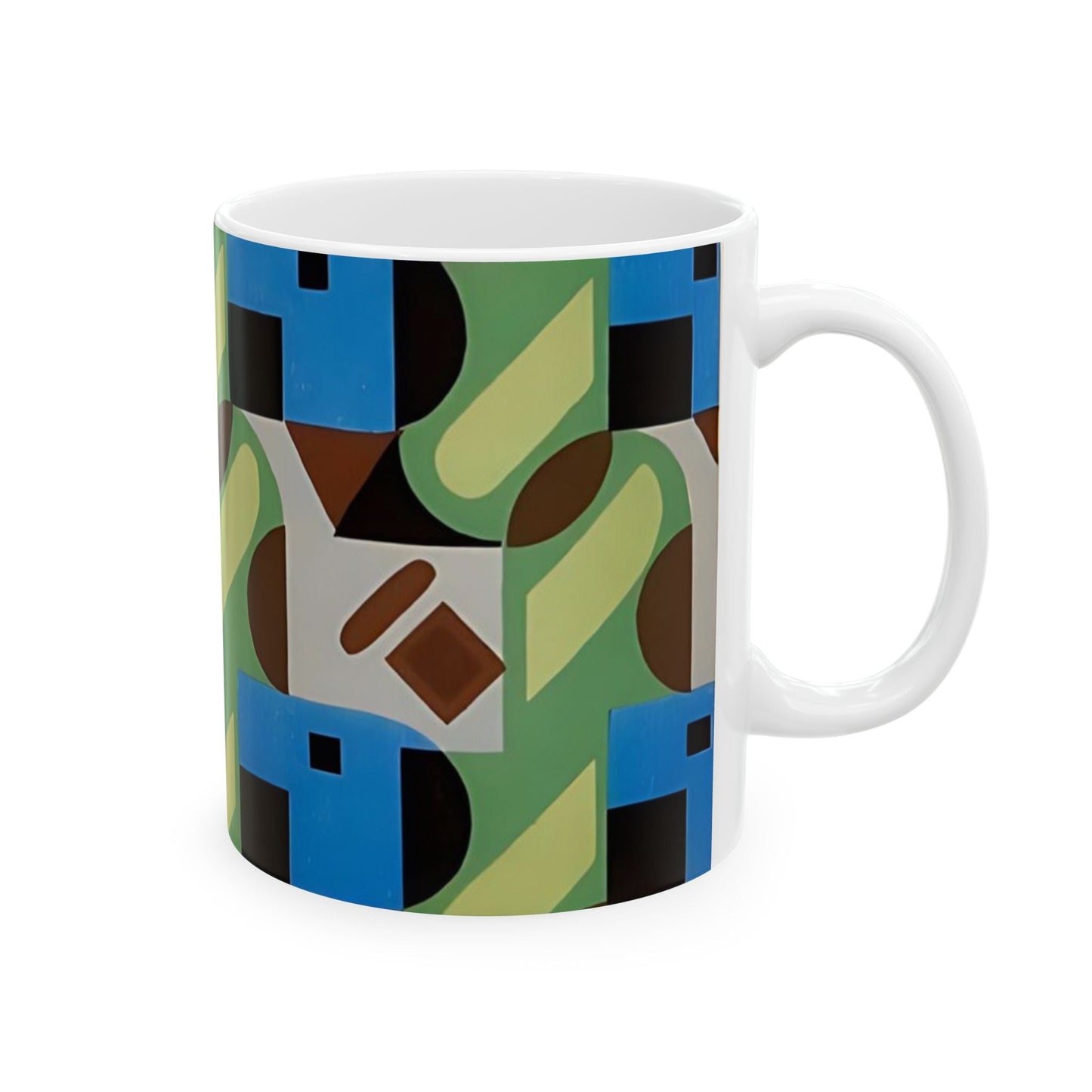 Dopamine Deco Coffee Mug | Abstract Art Deco Colorful Neutrals Ceramic Mug (11oz, 15oz) - POP DECO