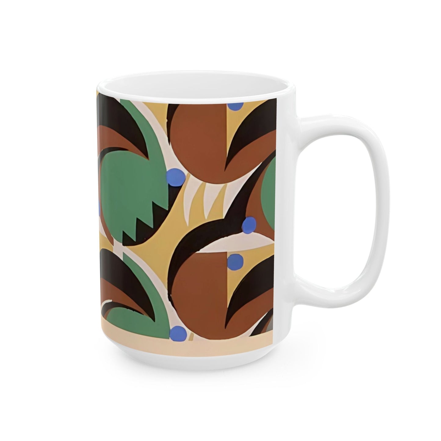 Dopamine Deco Coffee Mug | Abstract Art Deco Colorful Neutrals Ceramic Mug (11oz, 15oz) - POP DECO