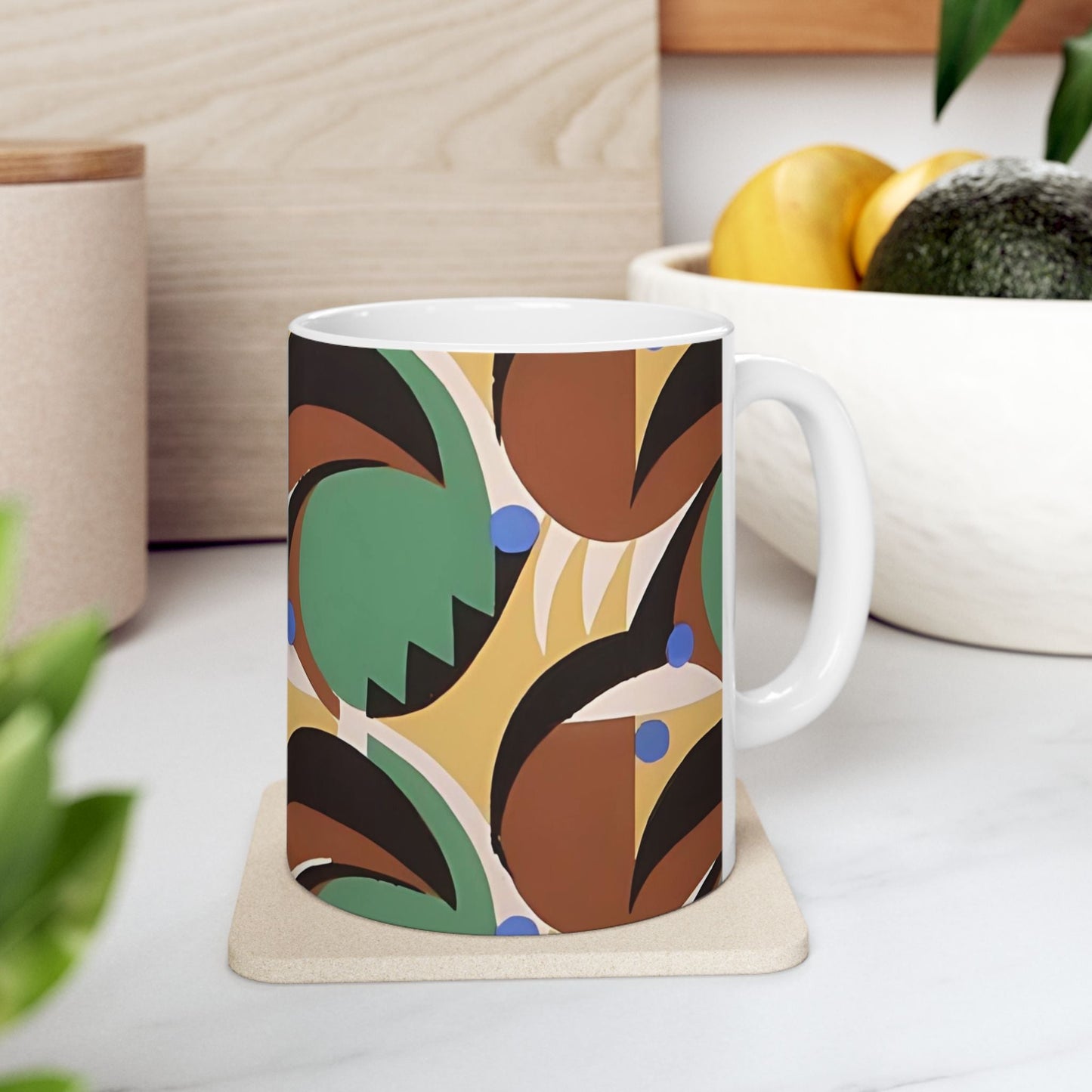 Dopamine Deco Coffee Mug | Abstract Art Deco Colorful Neutrals Ceramic Mug (11oz, 15oz) - POP DECO