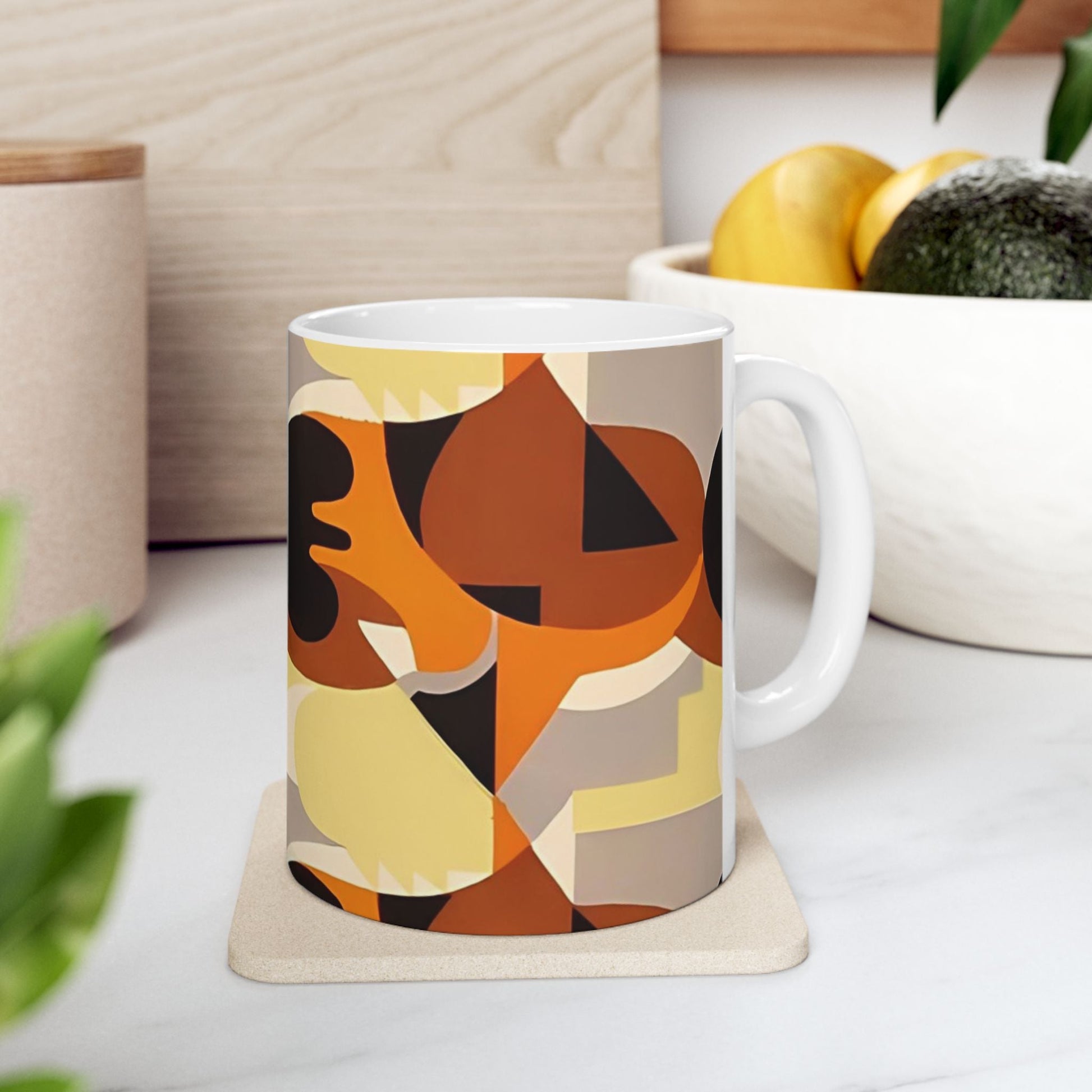 Dopamine Deco Coffee Mug | Abstract Art Deco Colorful Neutrals Ceramic Mug (11oz, 15oz) - POP DECO