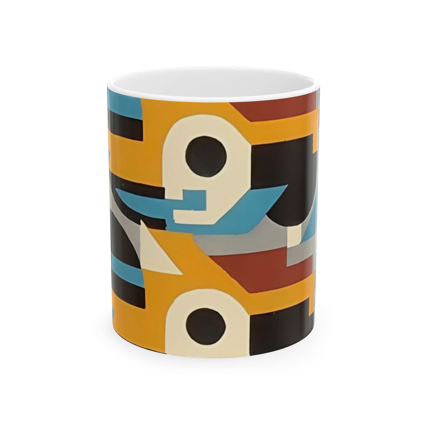 Dopamine Deco Coffee Mug | Abstract Art Deco Colorful Neutrals Ceramic Mug (11oz, 15oz) - POP DECO