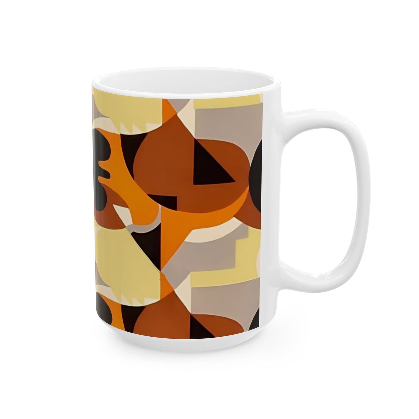 Dopamine Deco Coffee Mug | Abstract Art Deco Colorful Neutrals Ceramic Mug (11oz, 15oz) - POP DECO