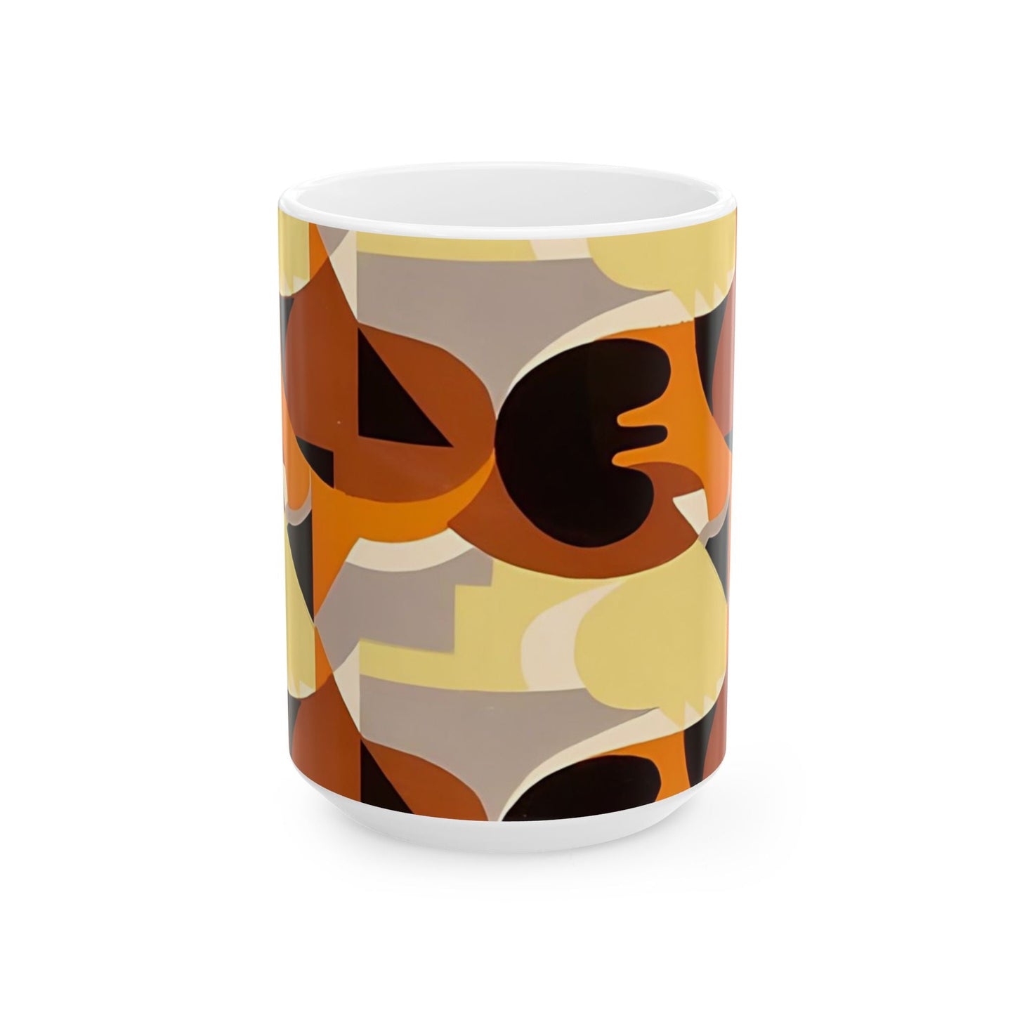 Dopamine Deco Coffee Mug | Abstract Art Deco Colorful Neutrals Ceramic Mug (11oz, 15oz) - POP DECO