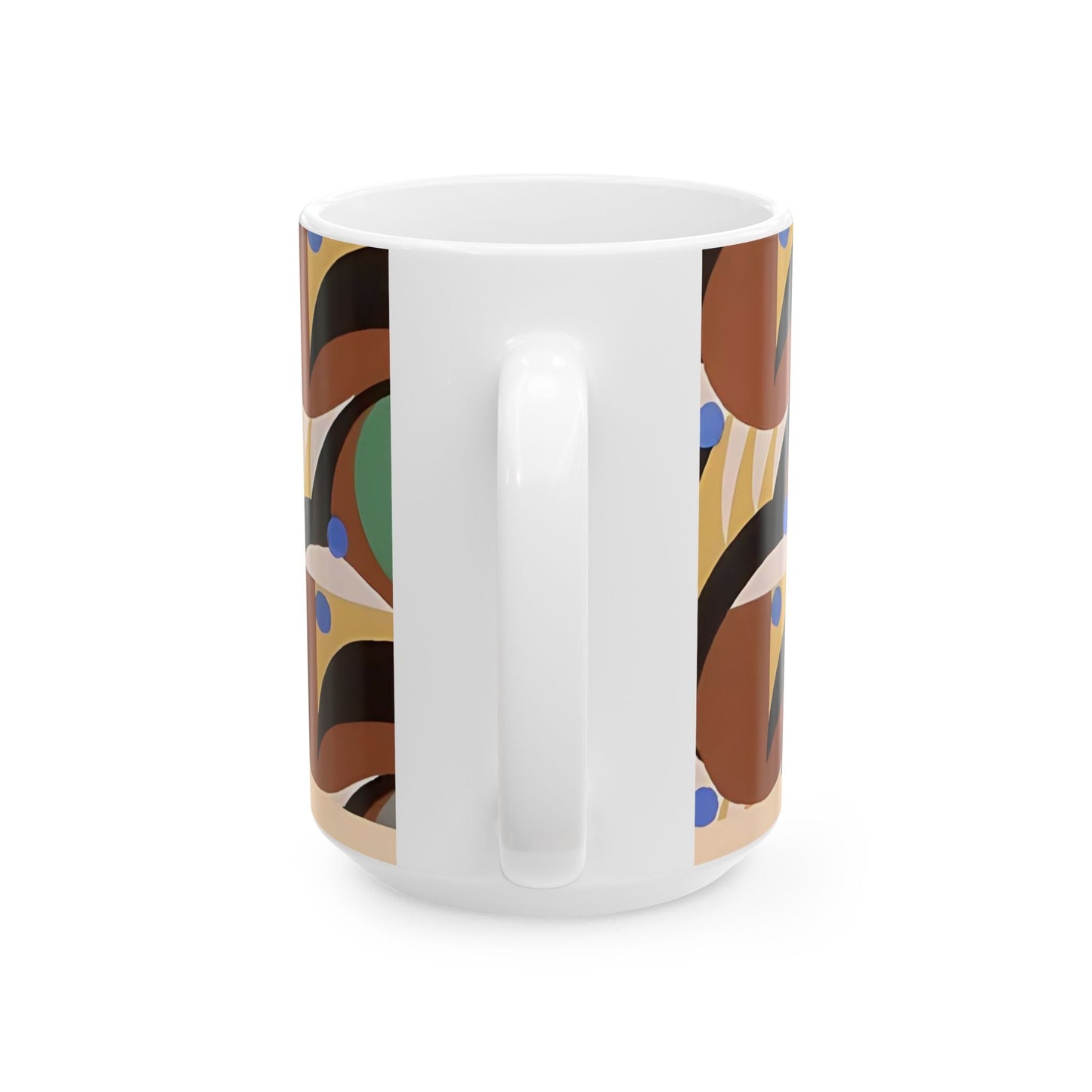 Dopamine Deco Coffee Mug | Abstract Art Deco Colorful Neutrals Ceramic Mug (11oz, 15oz) - POP DECO