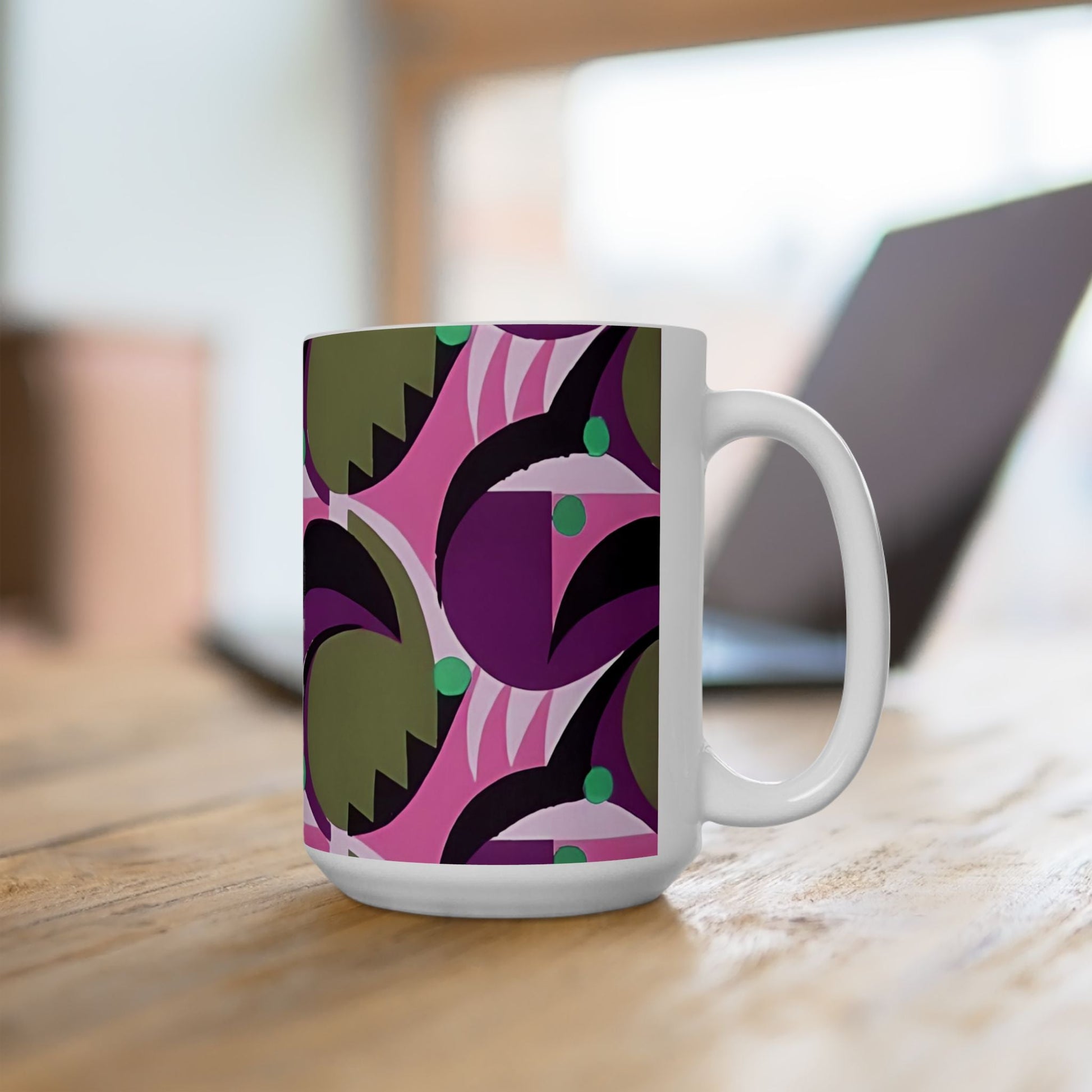 Dopamine Deco Coffee Mug | Abstract Art Deco Colorful Neutrals Ceramic Mug (11oz, 15oz) - POP DECO