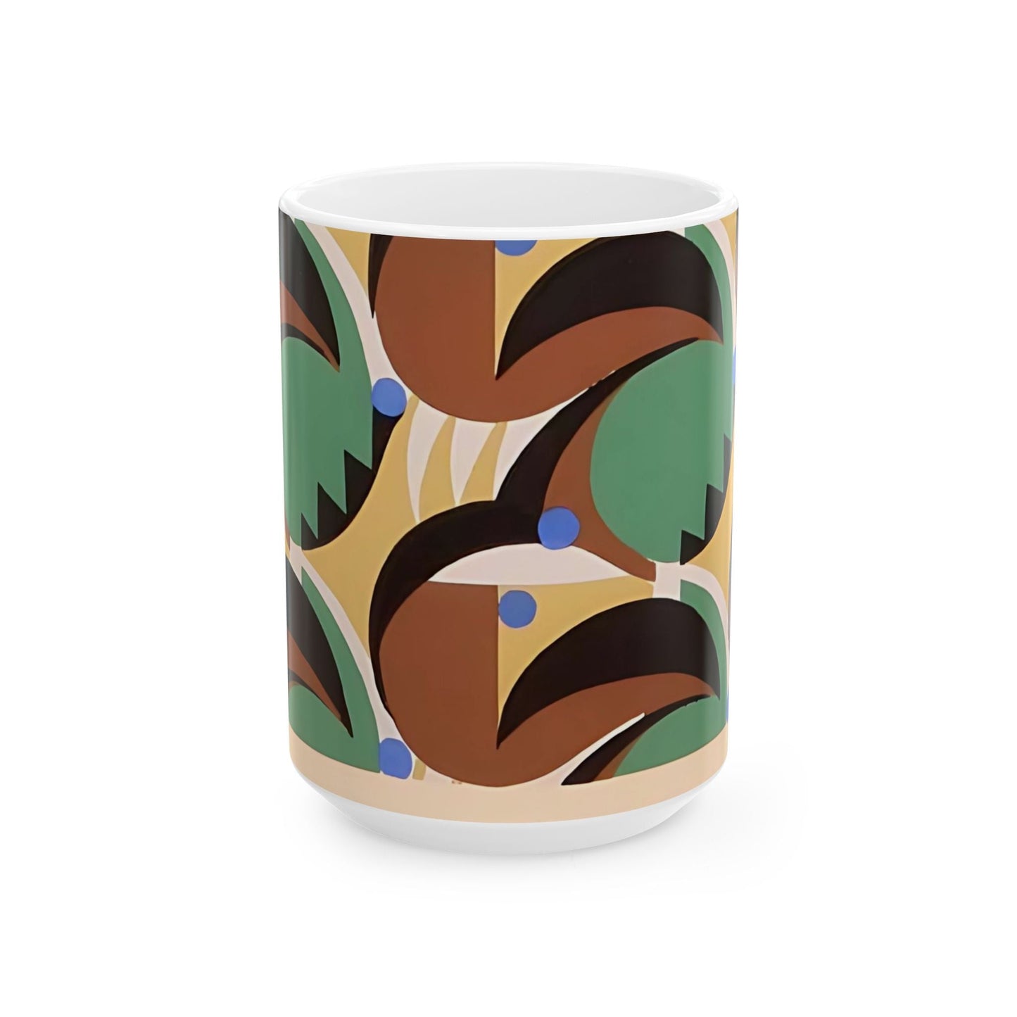 Dopamine Deco Coffee Mug | Abstract Art Deco Colorful Neutrals Ceramic Mug (11oz, 15oz) - POP DECO