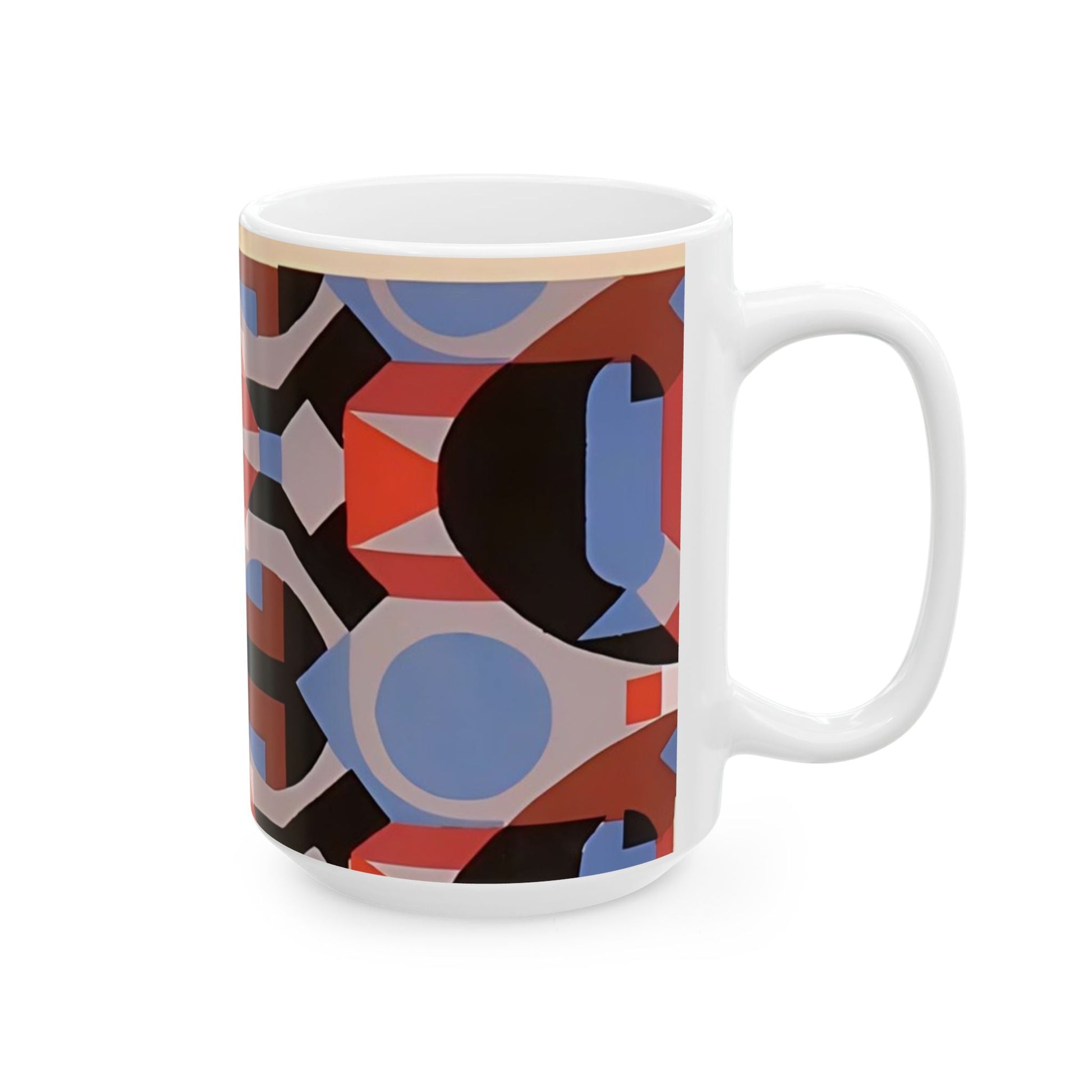 Dopamine Deco Coffee Mug | Abstract Art Deco Colorful Neutrals Ceramic Mug (11oz, 15oz) - POP DECO