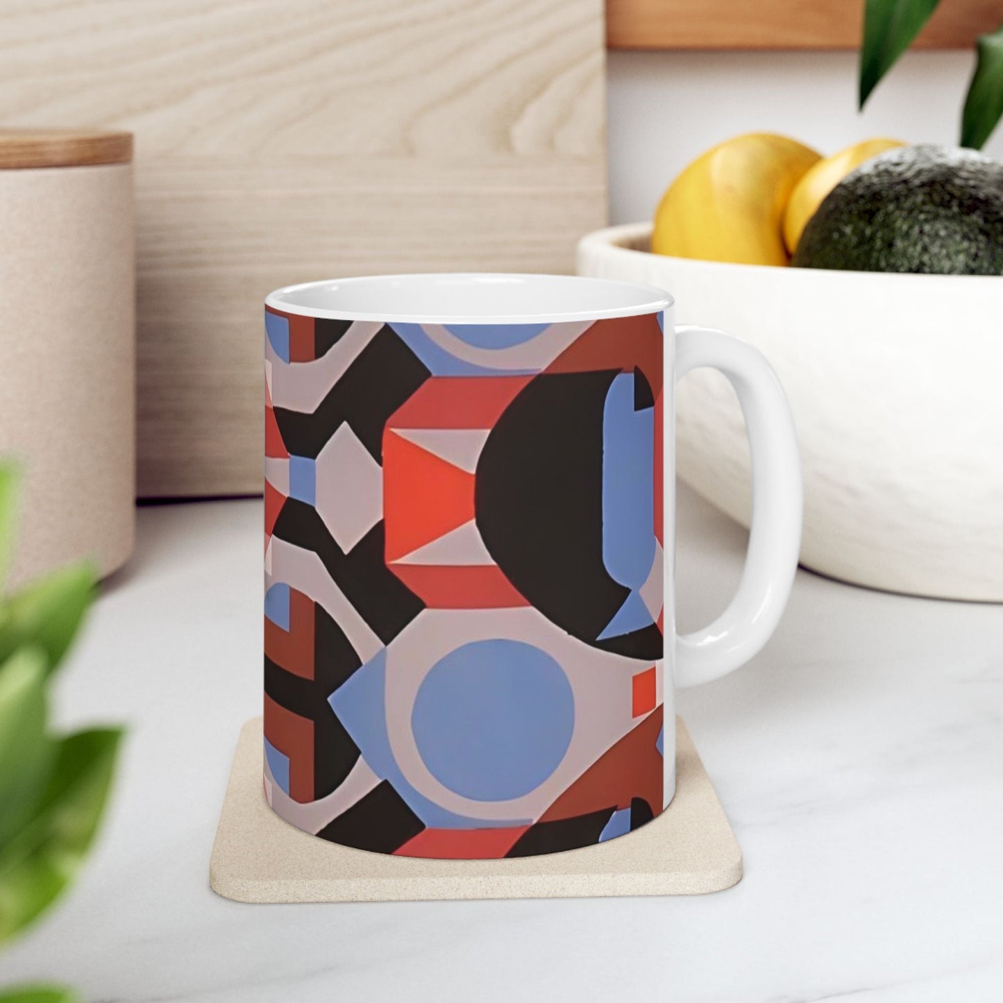 Dopamine Deco Coffee Mug | Abstract Art Deco Colorful Neutrals Ceramic Mug (11oz, 15oz) - POP DECO