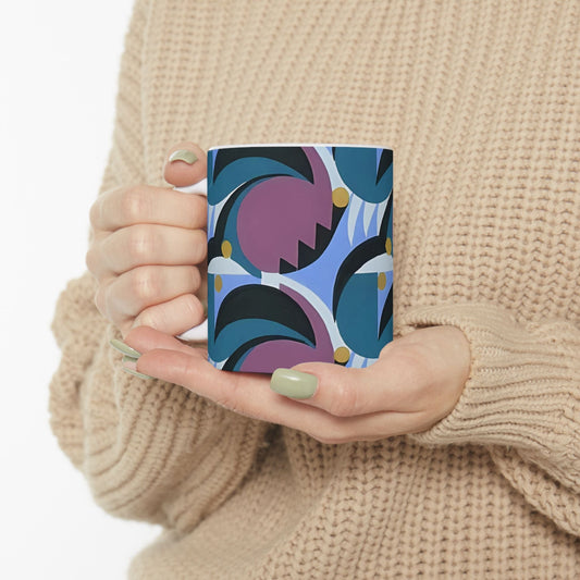 Dopamine Deco Coffee Mug | Abstract Art Deco Colorful Neutrals Ceramic Mug (11oz, 15oz) - POP DECO