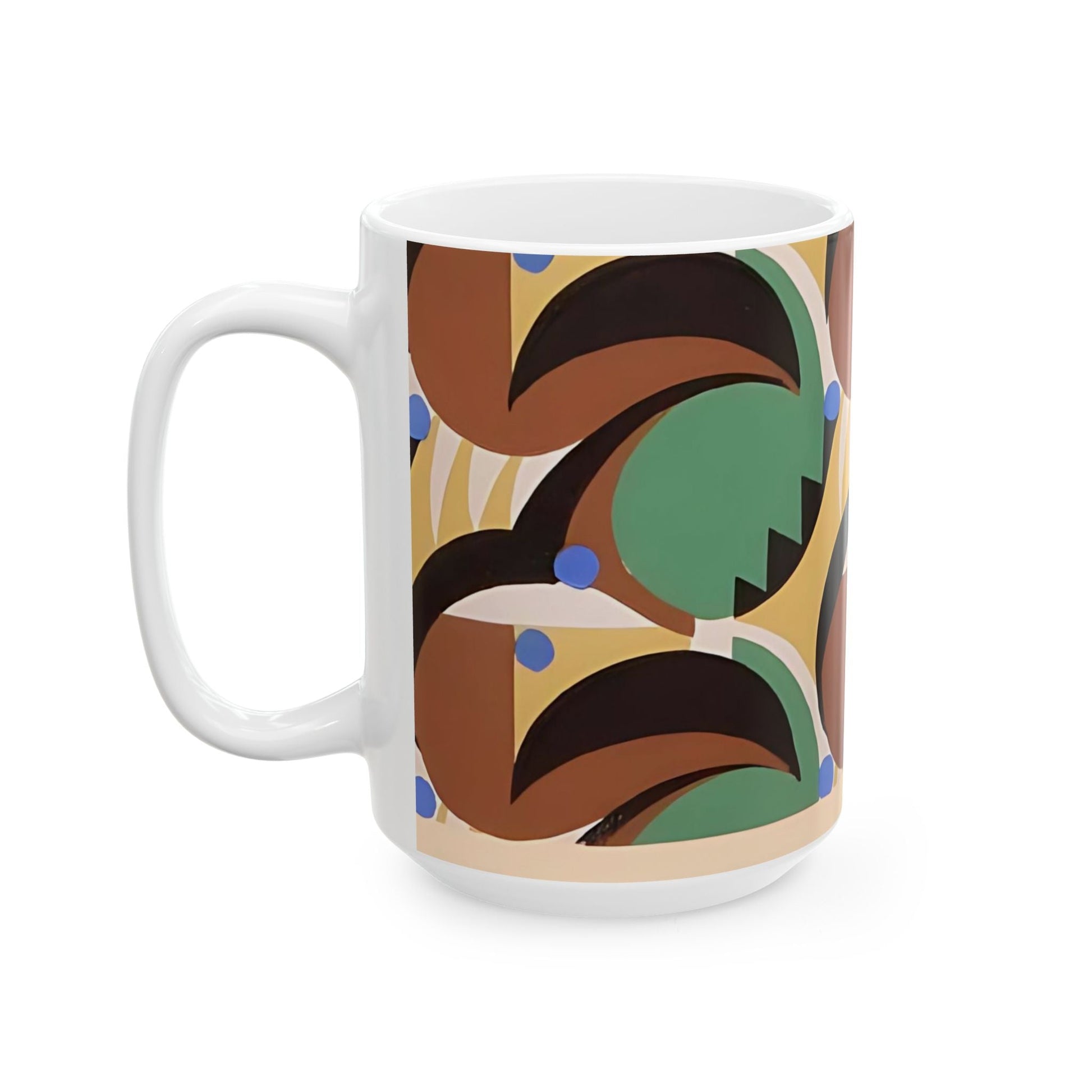 Dopamine Deco Coffee Mug | Abstract Art Deco Colorful Neutrals Ceramic Mug (11oz, 15oz) - POP DECO