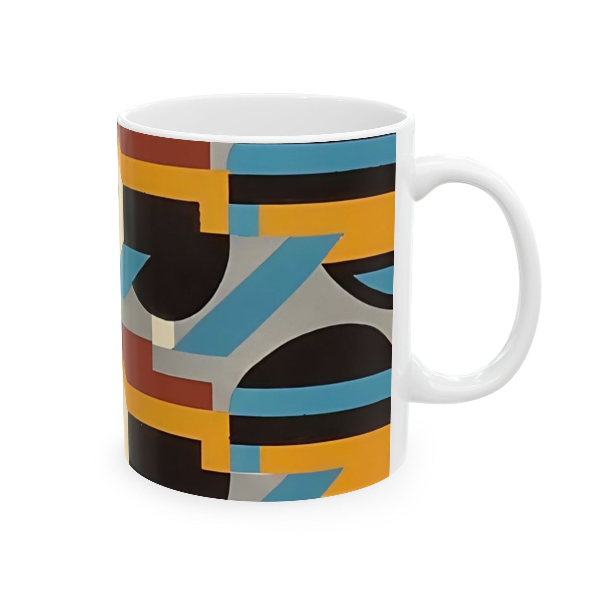 Dopamine Deco Coffee Mug | Abstract Art Deco Colorful Neutrals Ceramic Mug (11oz, 15oz) - POP DECO