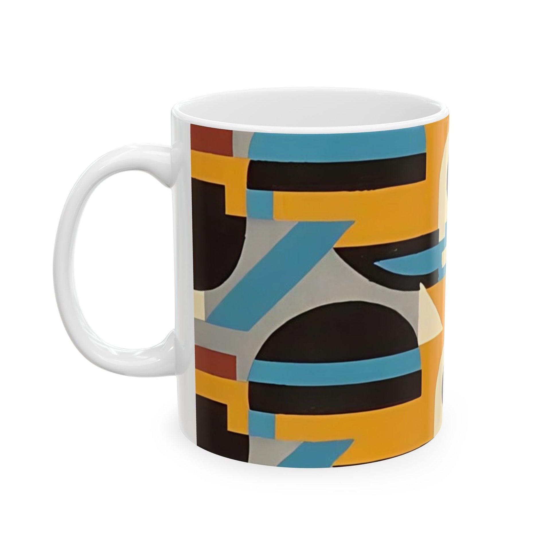 Dopamine Deco Coffee Mug | Abstract Art Deco Colorful Neutrals Ceramic Mug (11oz, 15oz) - POP DECO