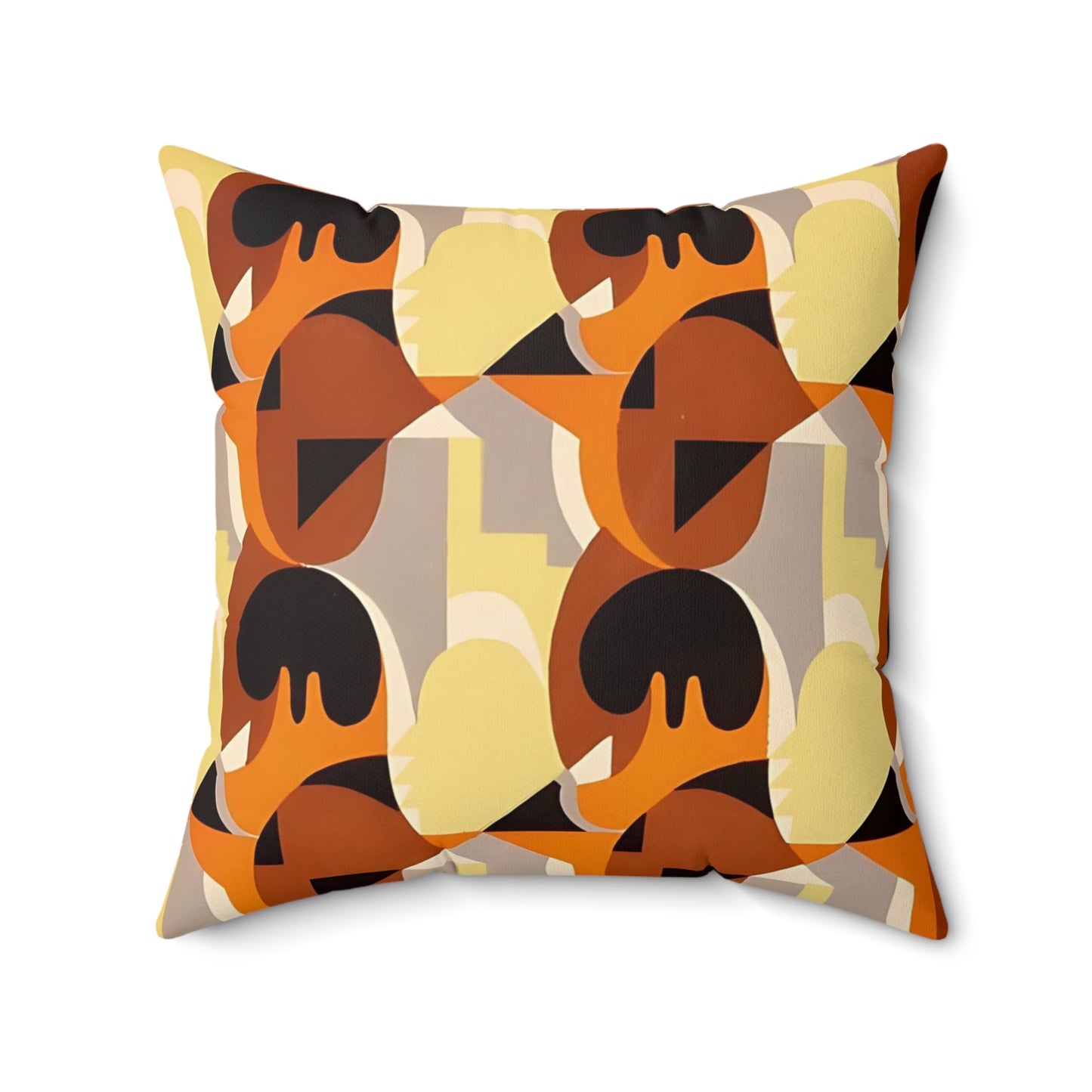 Dopamine Deco Cushion | Abstract Art Deco Kaleidoscope Brown Neutrals Throw Pillows - POP DECO