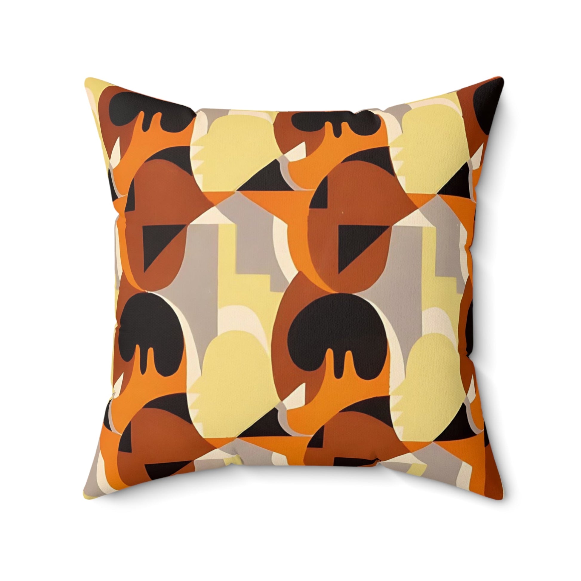 Dopamine Deco Cushion | Abstract Art Deco Kaleidoscope Brown Neutrals Throw Pillows - POP DECO