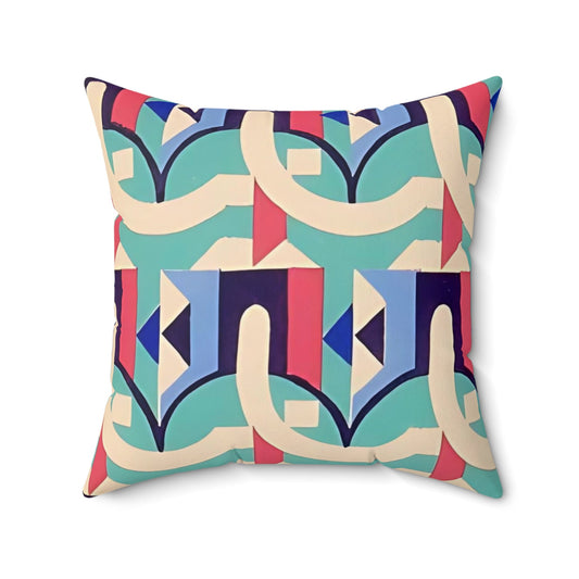 Dopamine Deco Cushion | Abstract Art Deco Kaleidoscope Colorful Blue Red Throw Pillows - POP DECO