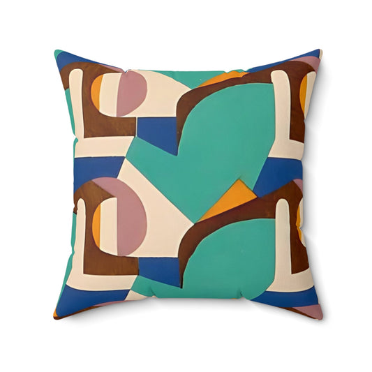 Dopamine Deco Cushion | Abstract Art Deco Kaleidoscope Colorful Blue Turquoise Throw Pillows - POP DECO