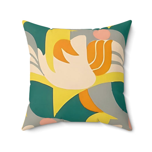 Dopamine Deco Cushion | Abstract Art Deco Kaleidoscope Colorful Green Yellow Orange Throw Pillows - POP DECO