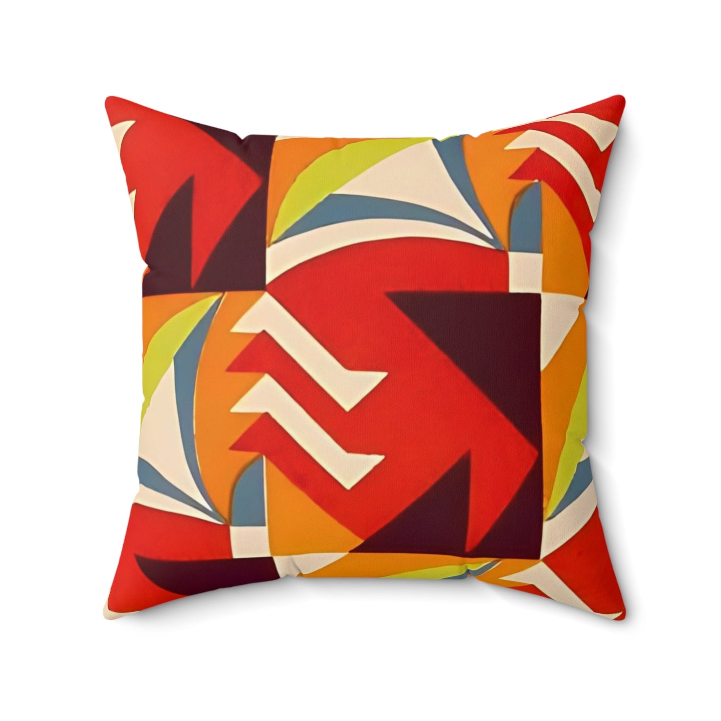 Dopamine Deco Cushion | Abstract Art Deco Kaleidoscope Colorful Red Orange Throw Pillows - POP DECO