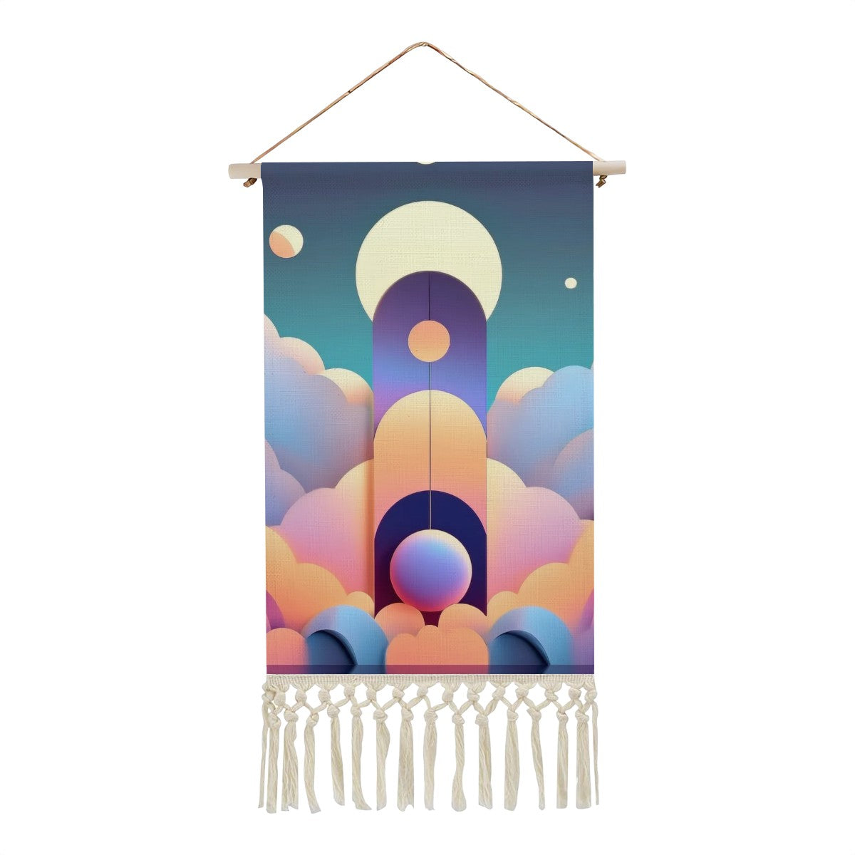 Astral Veil Wall Hanging | Pastel Cosmos Textile Art