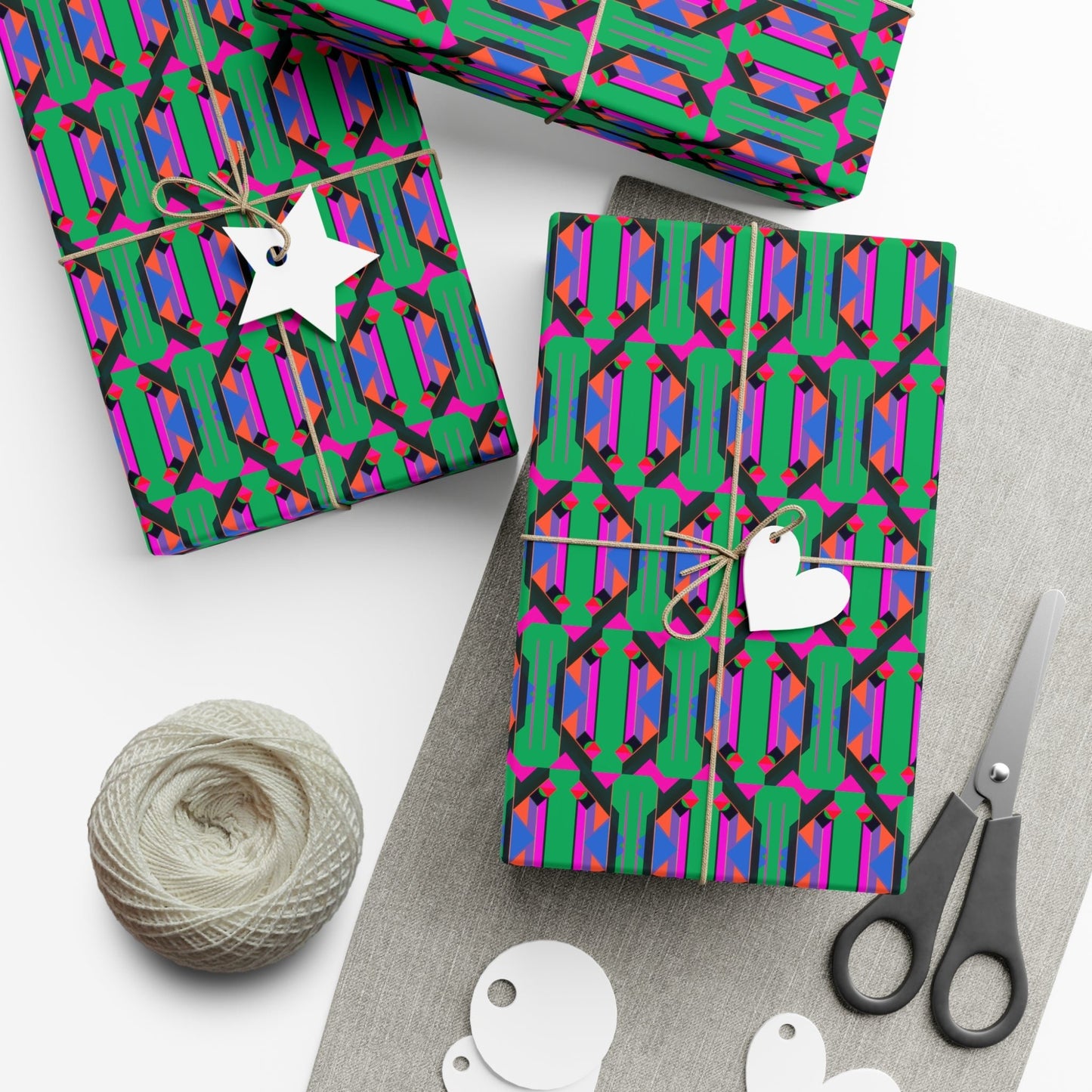 Eclectic Christmas Wrapping Paper | Pop Wild Colorful Geometric Gift Wrap - POP DECO