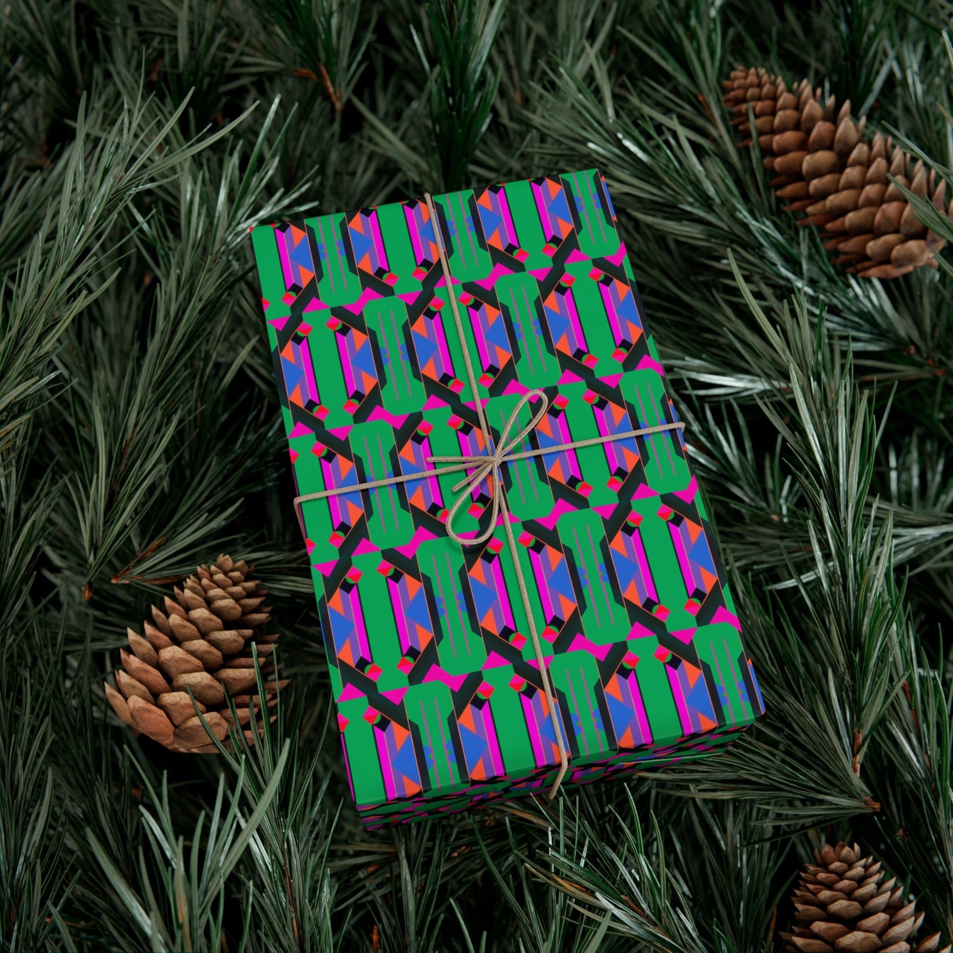 Eclectic Christmas Wrapping Paper | Pop Wild Colorful Geometric Gift Wrap - POP DECO