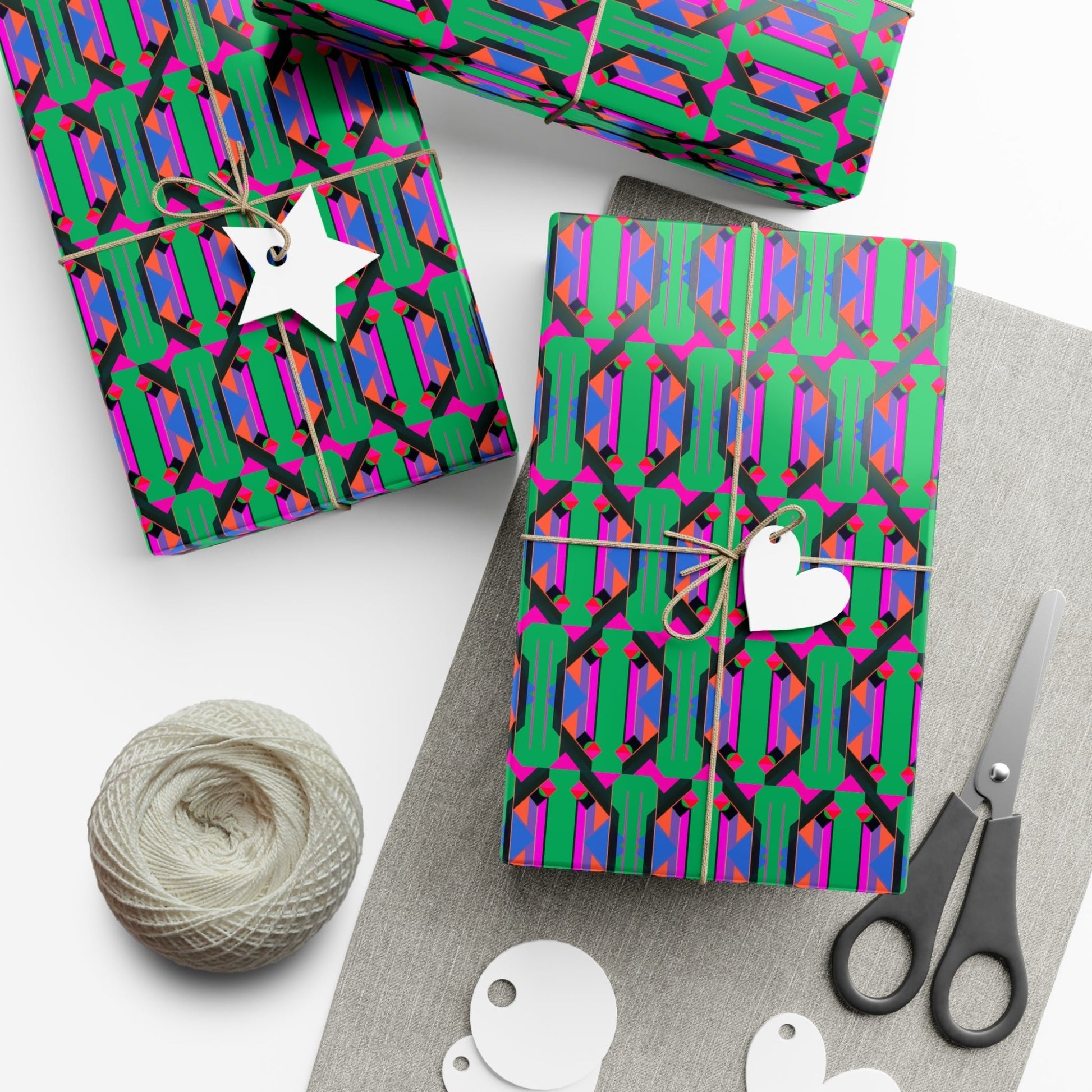 Eclectic Christmas Wrapping Paper | Pop Wild Colorful Geometric Gift Wrap - POP DECO