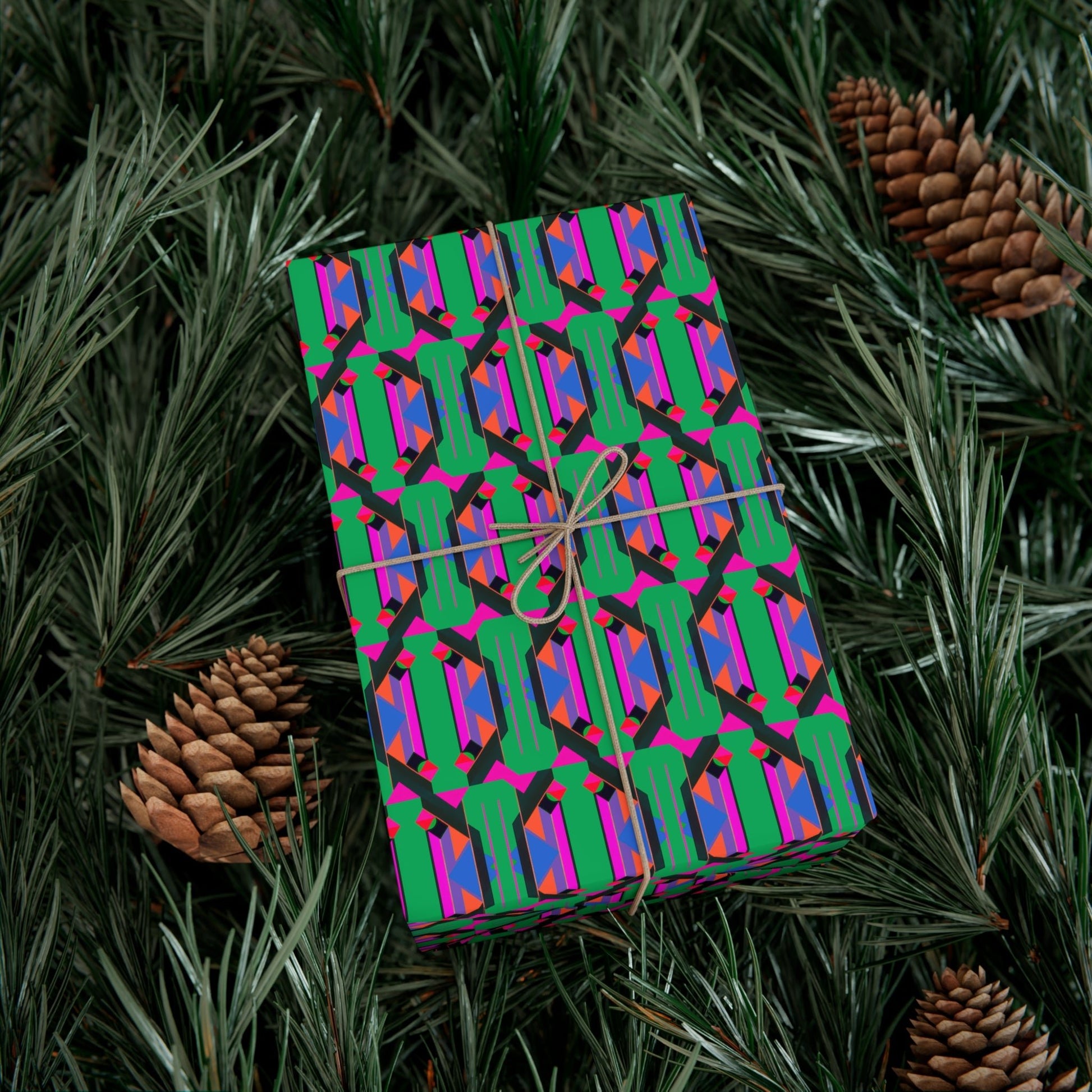 Eclectic Christmas Wrapping Paper | Pop Wild Colorful Geometric Gift Wrap - POP DECO