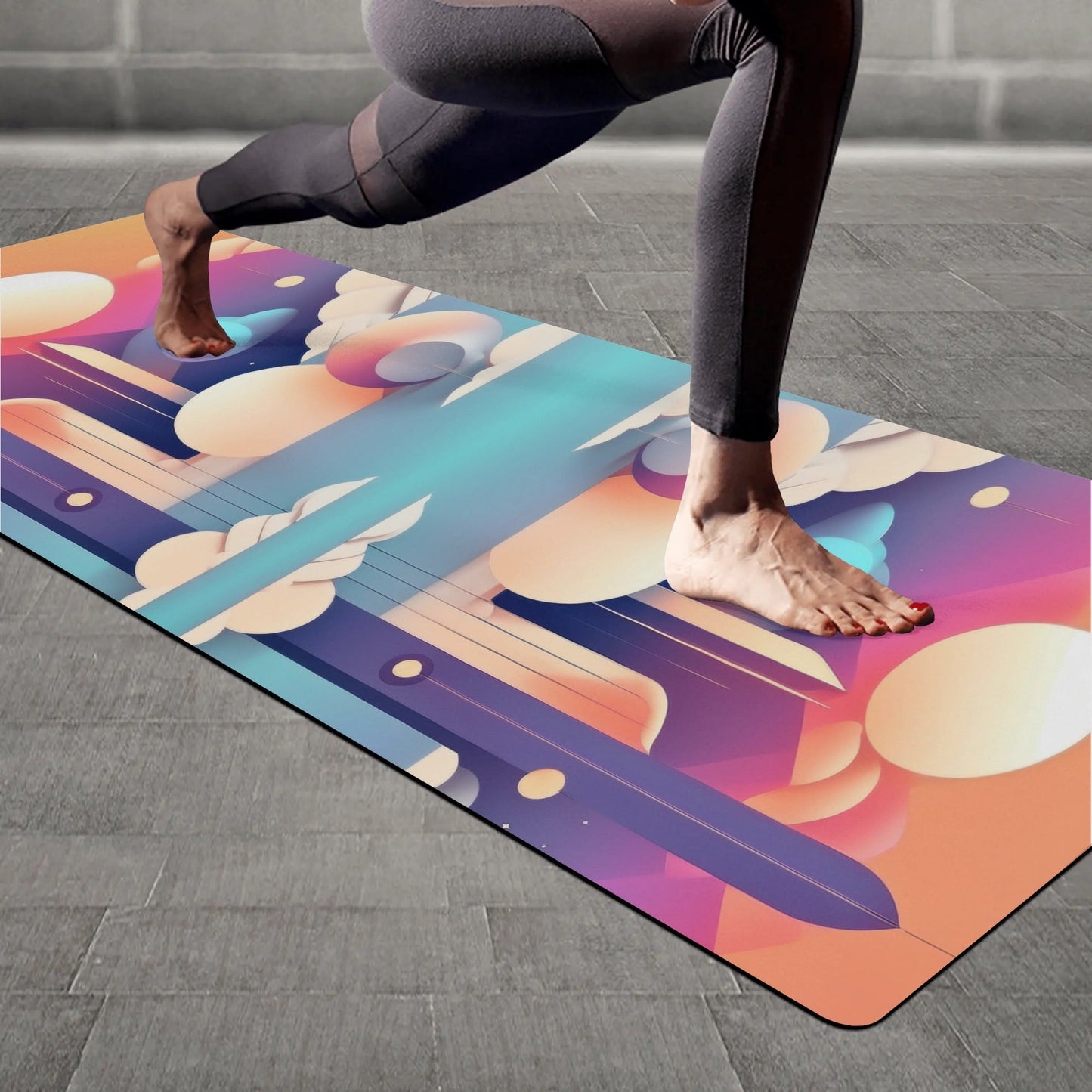 Ethereal Moon Pastel Aesthetic 4mm Rubber Yoga Mat - POP DECO