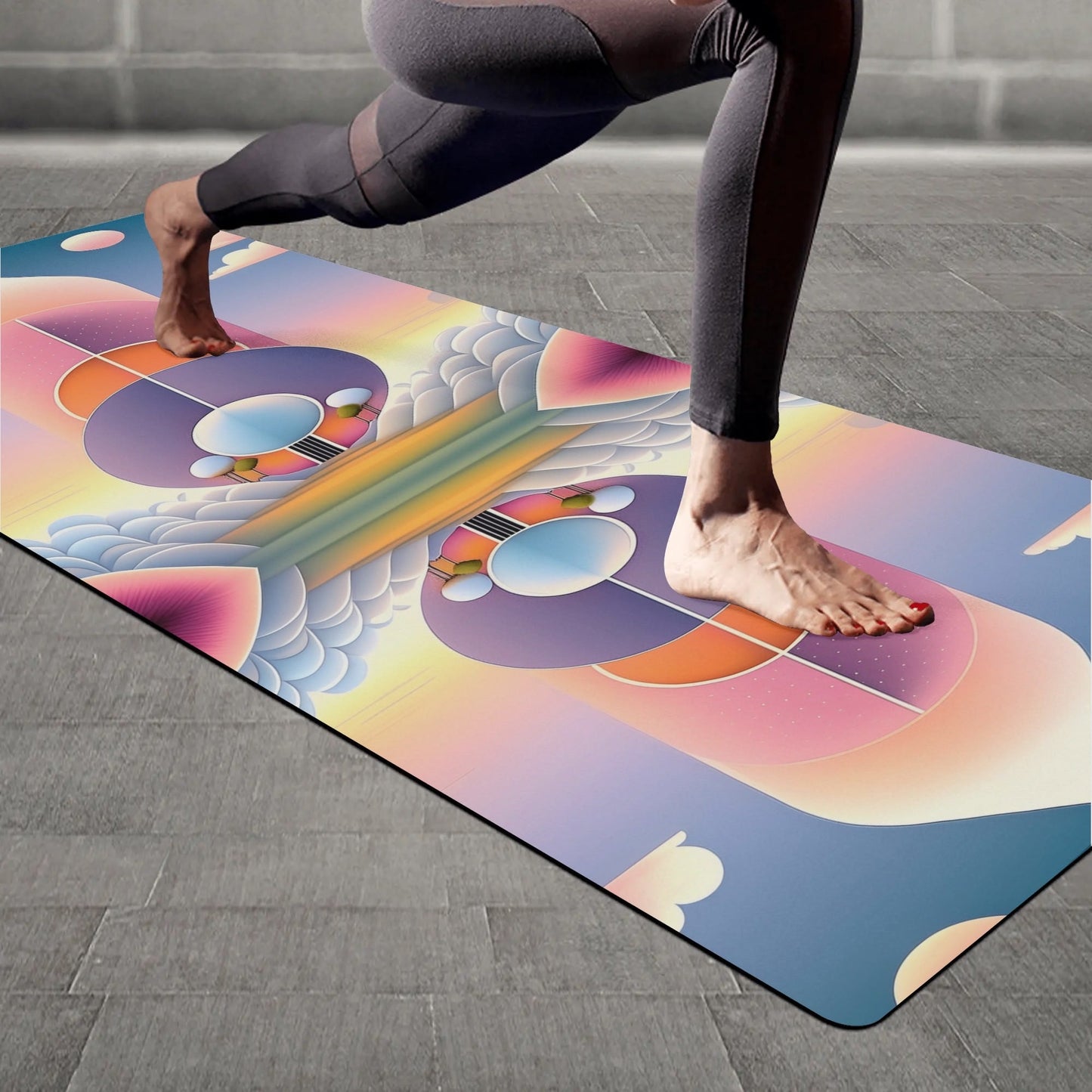 Ethereal Moon Pastel Aesthetic 4mm Rubber Yoga Mat - POP DECO