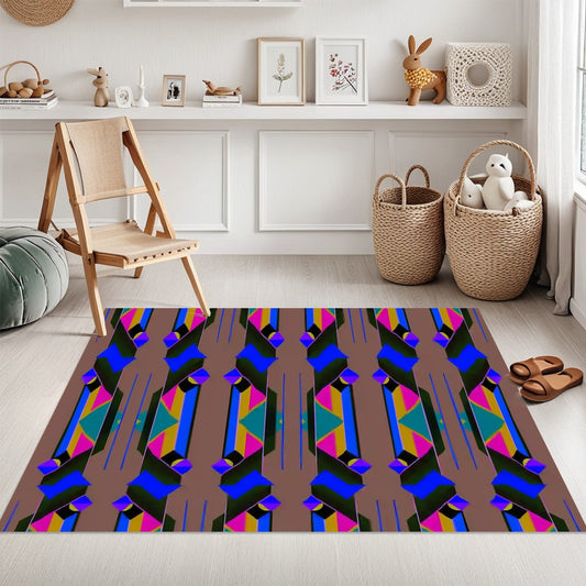 Pop Wild Geometric Colorful Abstract Area Rug (3x5) | Maximalist Eclectic Rug