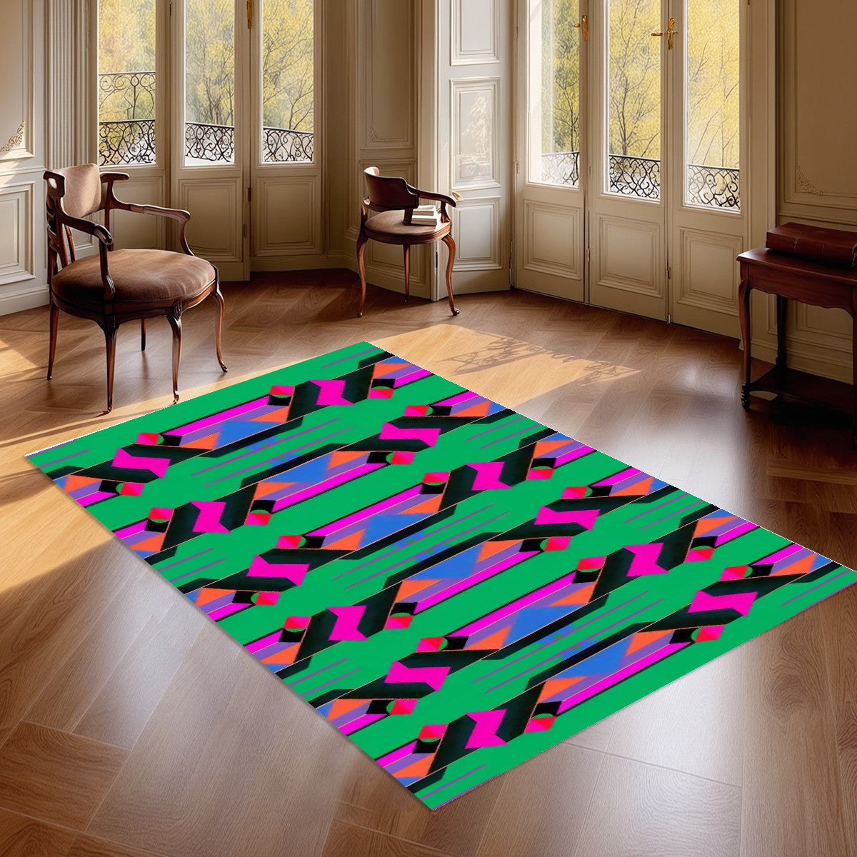 Pop Wild Geometric Colorful Abstract Area Rug (3x5) | Maximalist Eclectic Rug