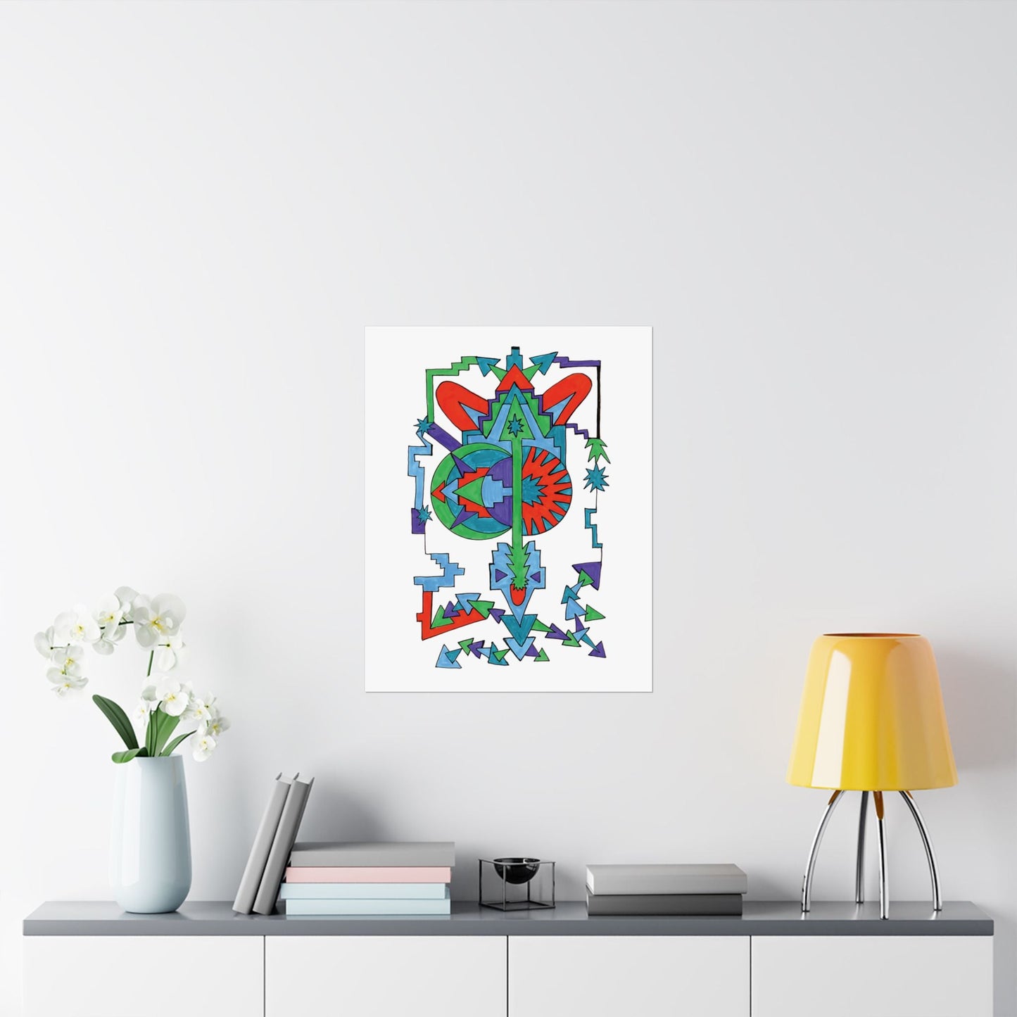 Geometric Abstract Arrow Hand Drawn Poster - POP DECO