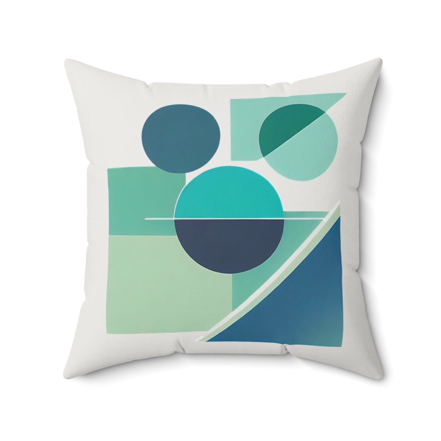 Grays and Greens Abstract Geometric Square Pillow - POP DECO