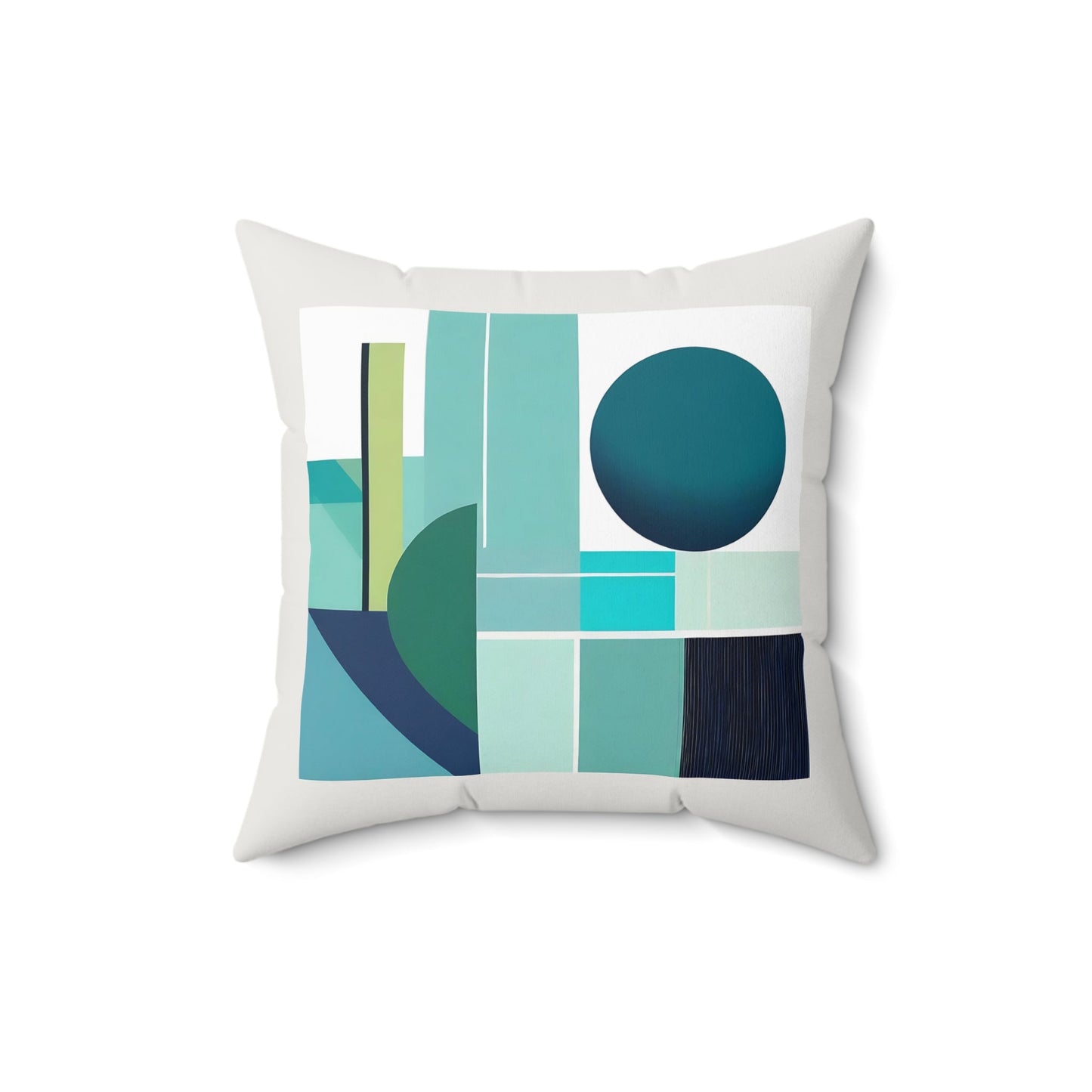 Grays and Greens Abstract Geometric Square Pillow - POP DECO