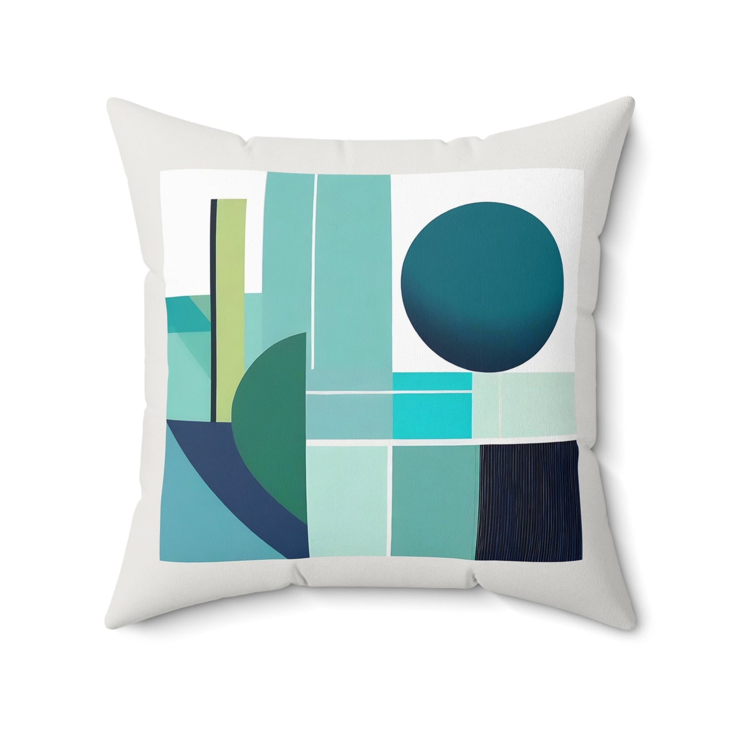 Grays and Greens Abstract Geometric Square Pillow - POP DECO